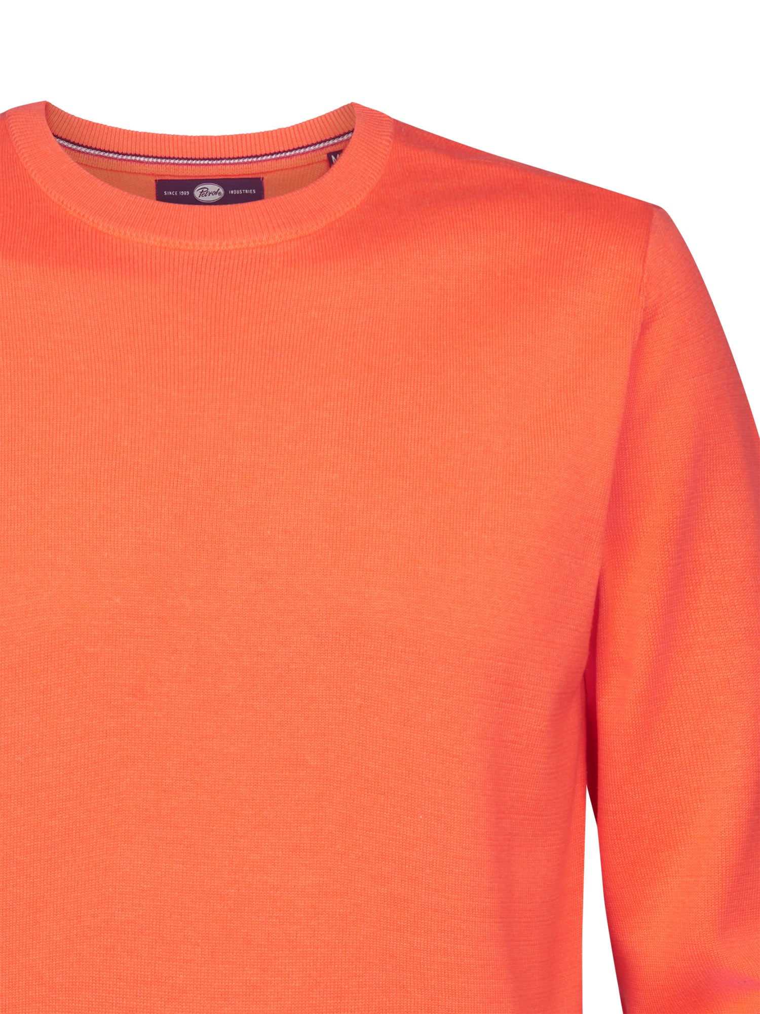 Petrol Industries Men Knitwear Round Neck Basic Regular Fit Fiery Coral