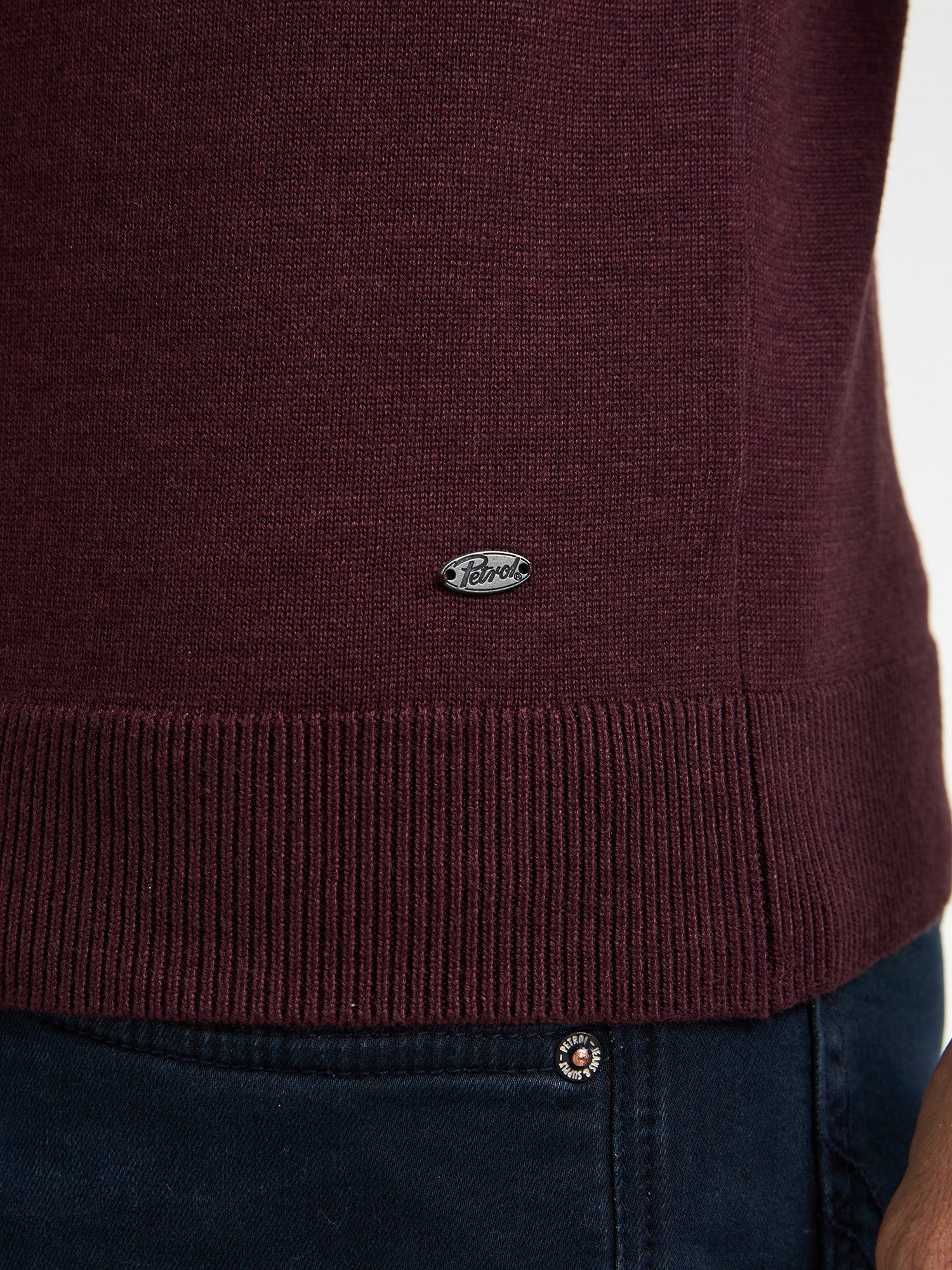 Petrol Industries Men Knitwear Round Neck Basic Regular Fit Syrup