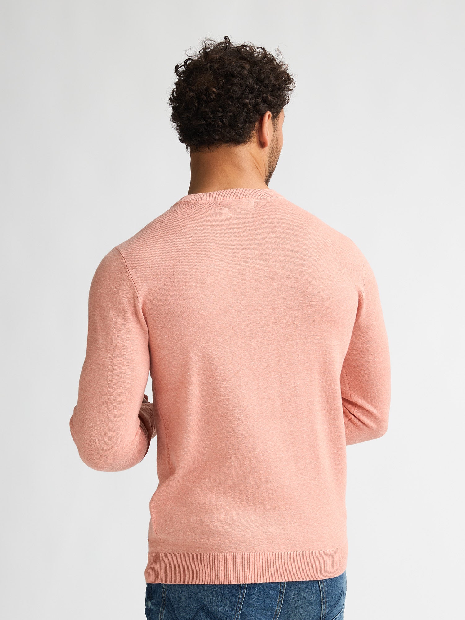 Petrol Industries Men Knitwear Round Neck Basic Regular Fit Light Coral