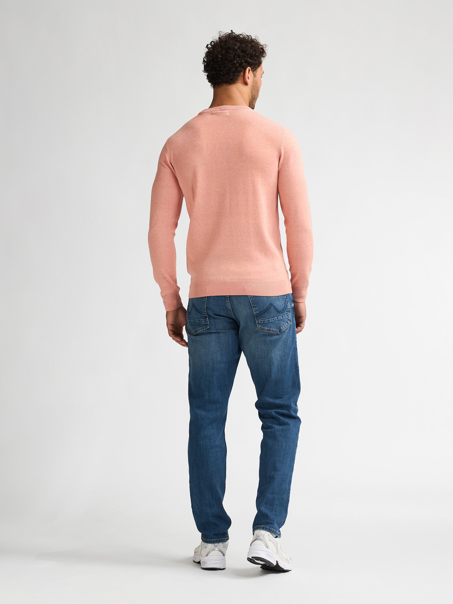 Petrol Industries Men Knitwear Round Neck Basic Regular Fit Light Coral