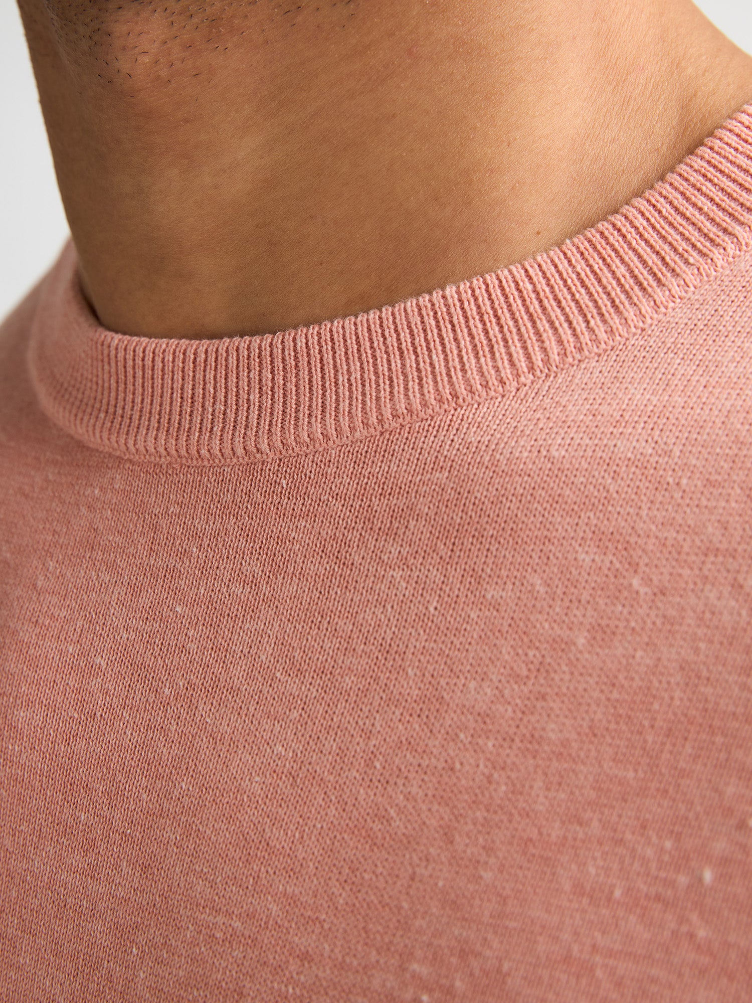Petrol Industries Men Knitwear Round Neck Basic Regular Fit Light Coral