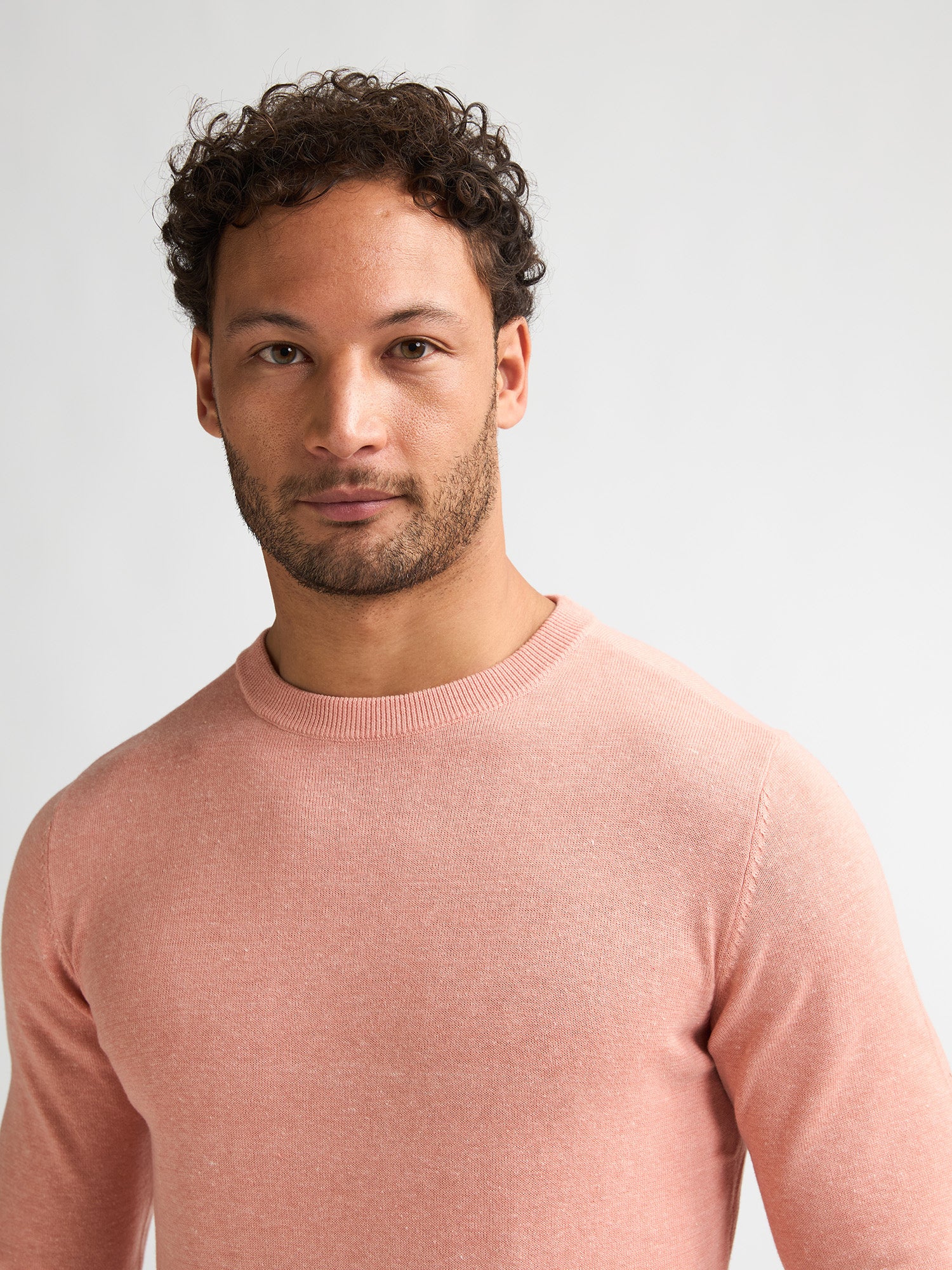 Petrol Industries Men Knitwear Round Neck Basic Regular Fit Light Coral