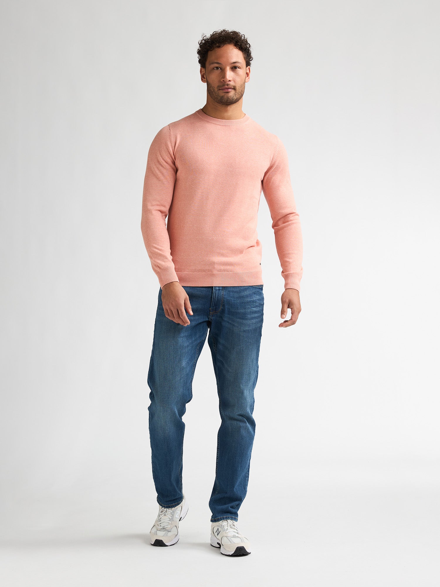 Petrol Industries Men Knitwear Round Neck Basic Regular Fit Light Coral