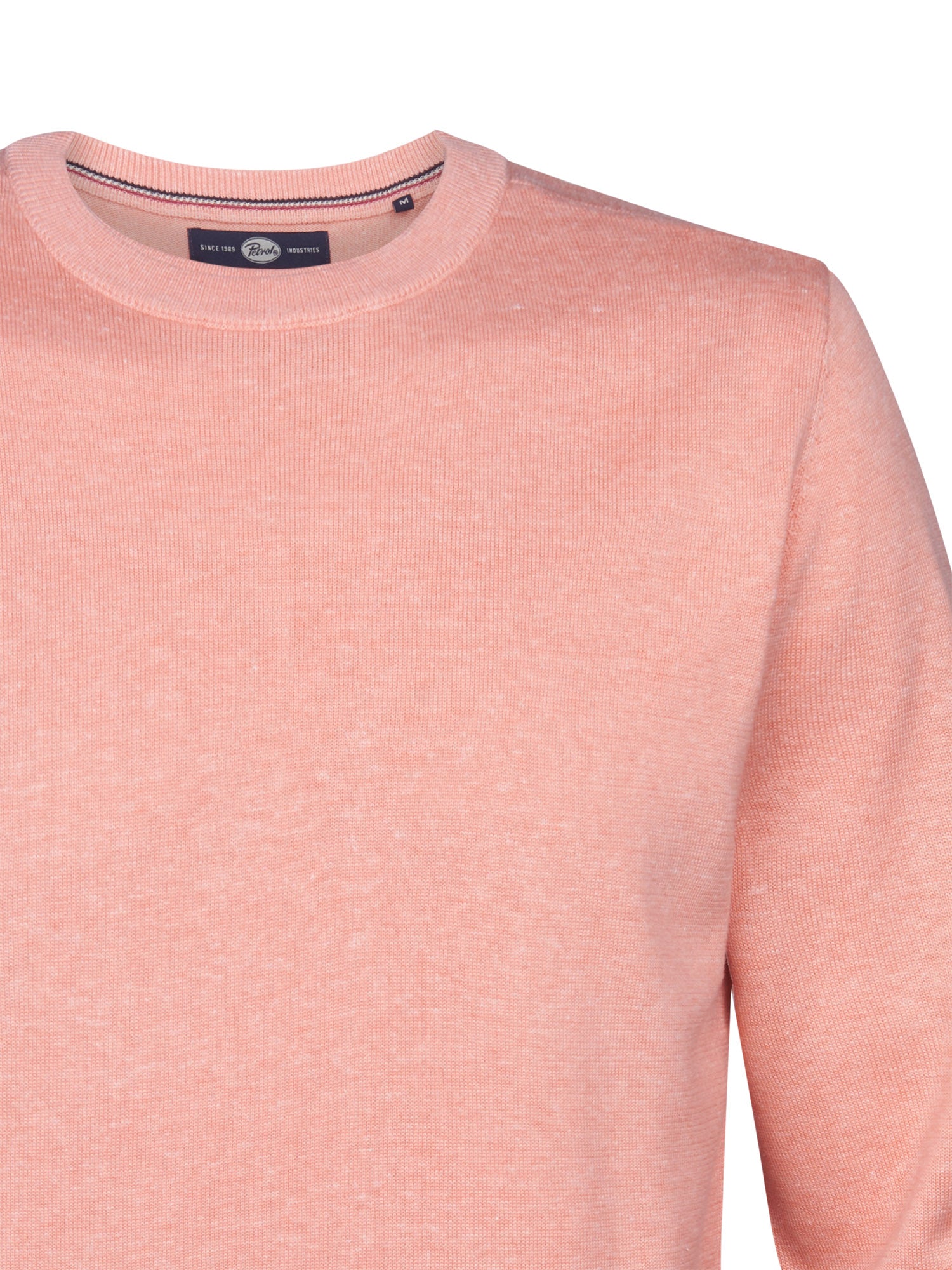 Petrol Industries Men Knitwear Round Neck Basic Regular Fit Light Coral
