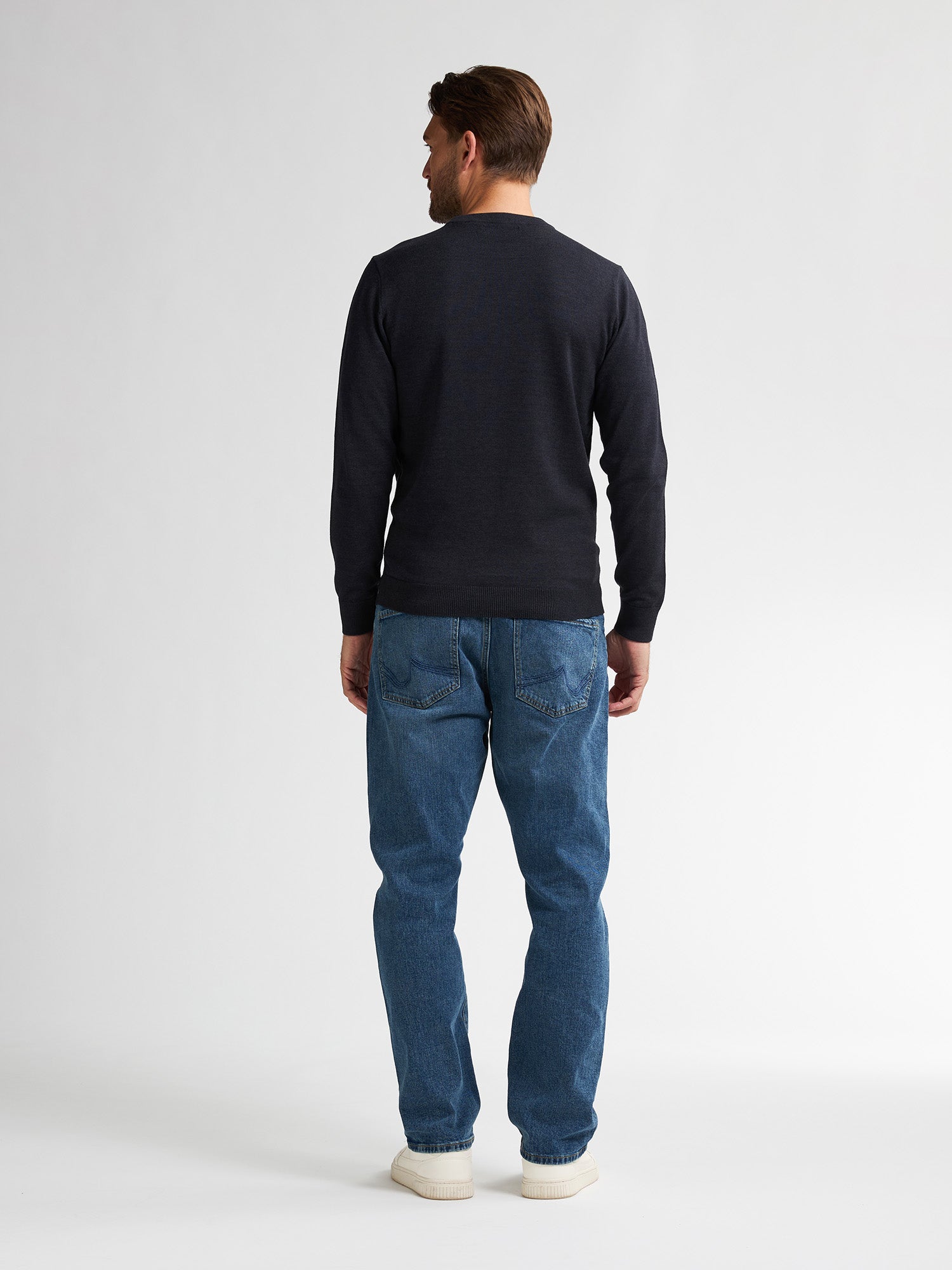 Petrol Industries Men Knitwear Round Neck Basic Regular Fit Sky Captain