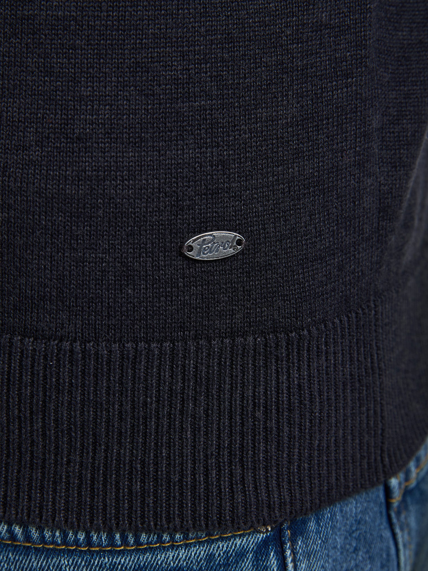Petrol Industries Men Knitwear Round Neck Basic Regular Fit Sky Captain