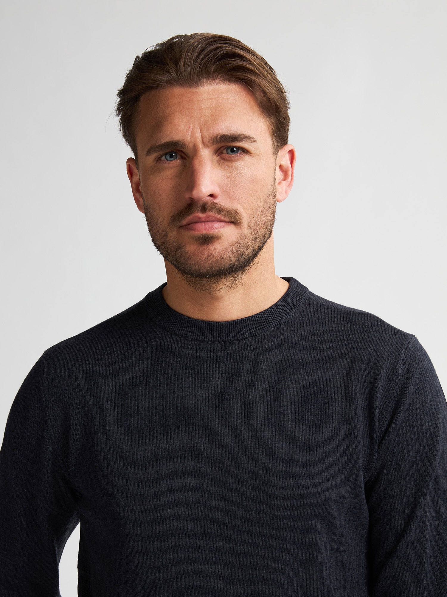 Petrol Industries Men Knitwear Round Neck Basic Regular Fit Sky Captain