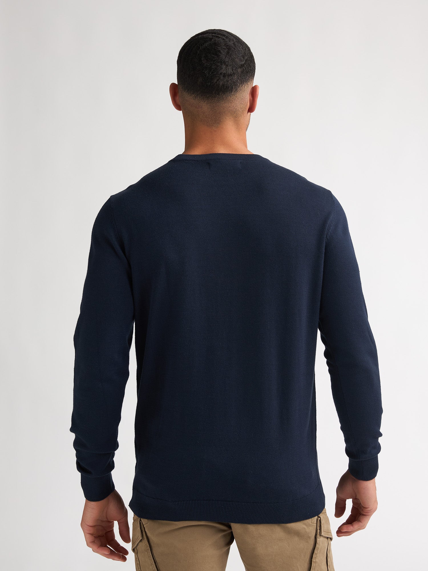 Petrol Industries Men Knitwear Round Neck Basic Regular Fit Navy Blue