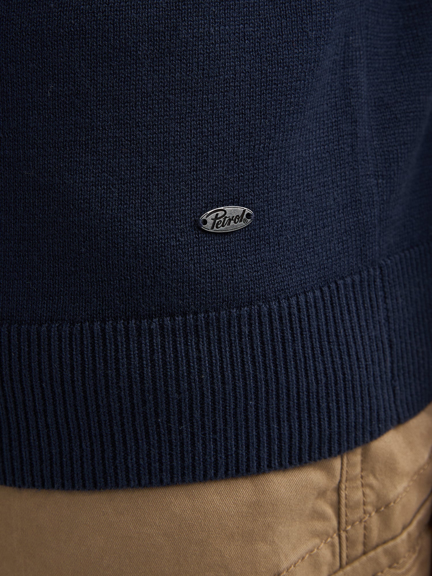 Petrol Industries Men Knitwear Round Neck Basic Regular Fit Navy Blue