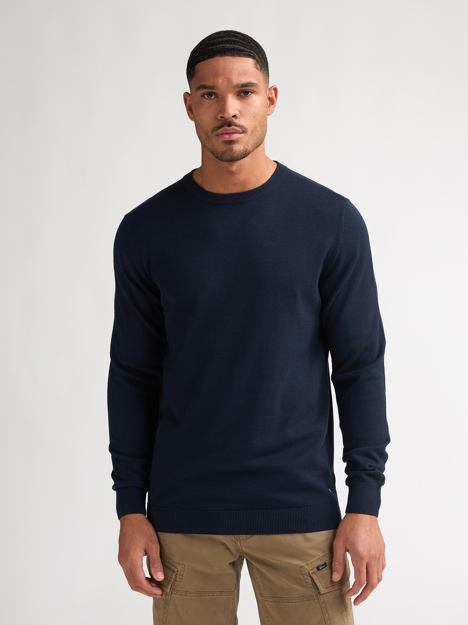 Petrol Industries Men Knitwear Round Neck Basic Regular Fit Navy Blue