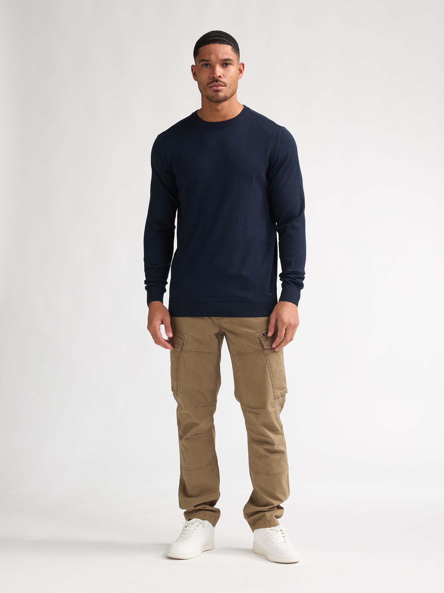 Petrol Industries Men Knitwear Round Neck Basic Regular Fit Navy Blue