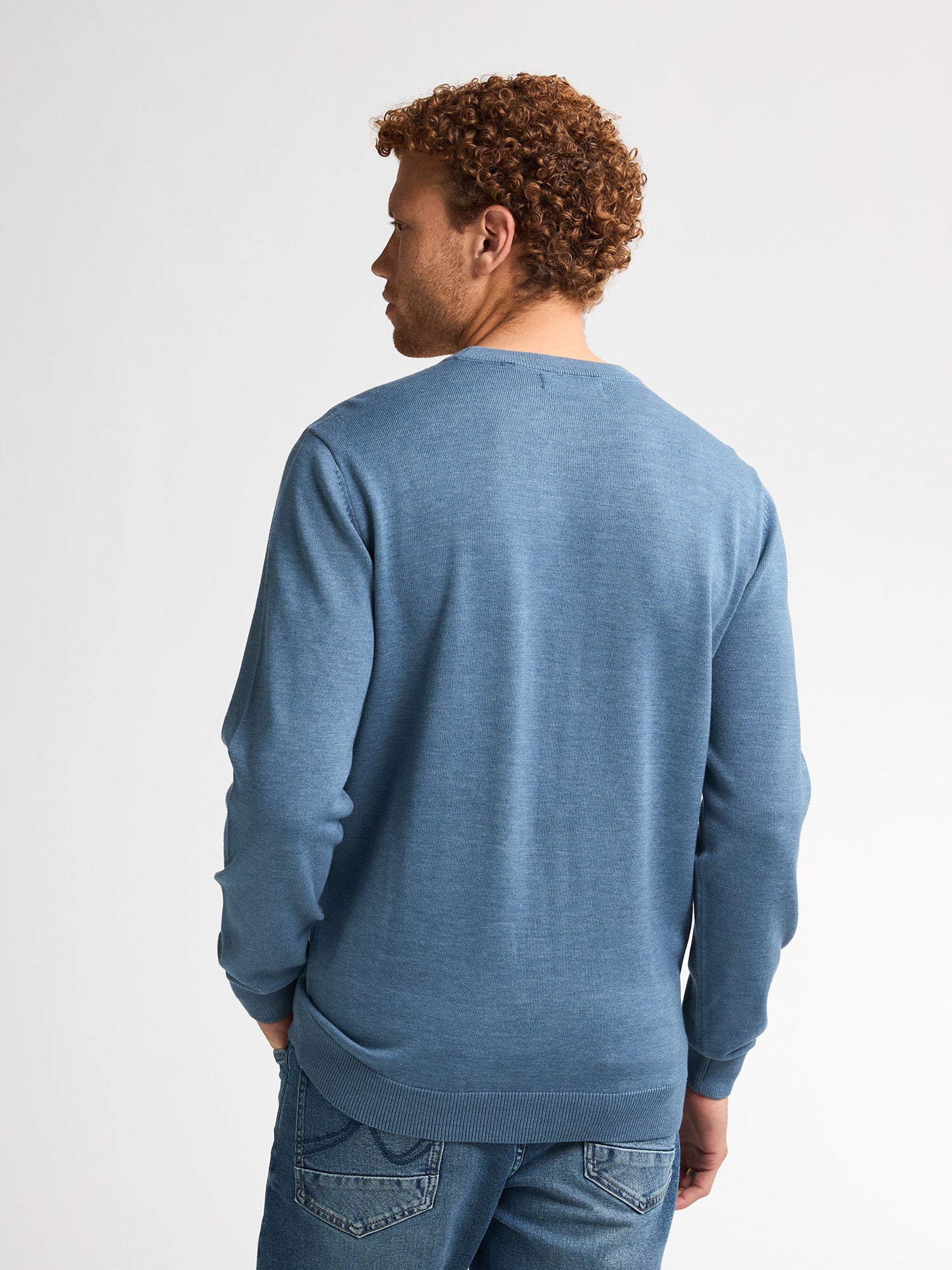 Petrol Industries Men Knitwear Round Neck Basic Regular Fit Light Shadow
