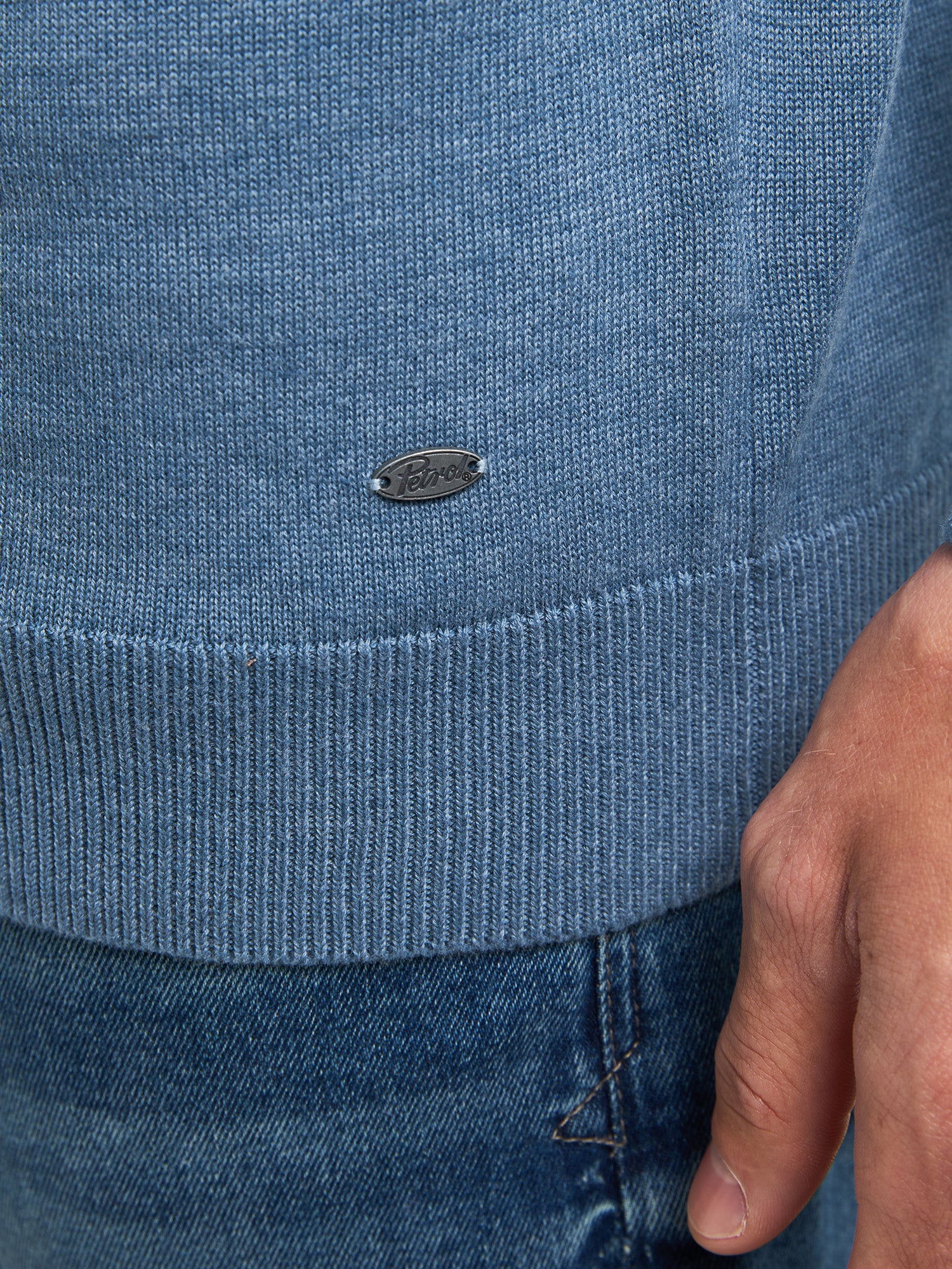 Petrol Industries Men Knitwear Round Neck Basic Regular Fit Light Shadow