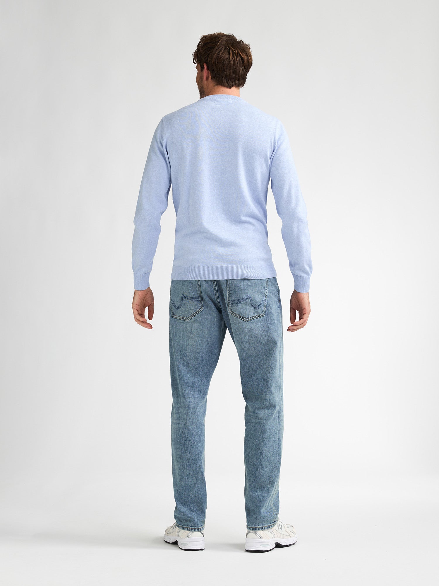 Petrol Industries Men Knitwear Round Neck Basic Regular Fit Sky