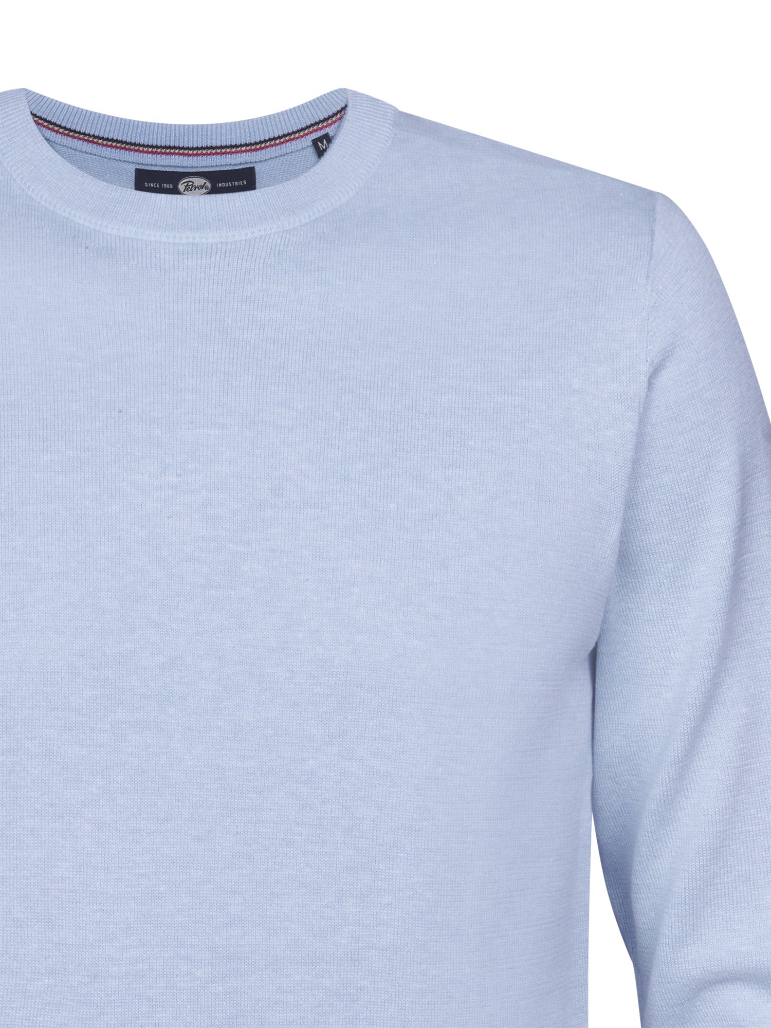 Petrol Industries Men Knitwear Round Neck Basic Regular Fit Sky