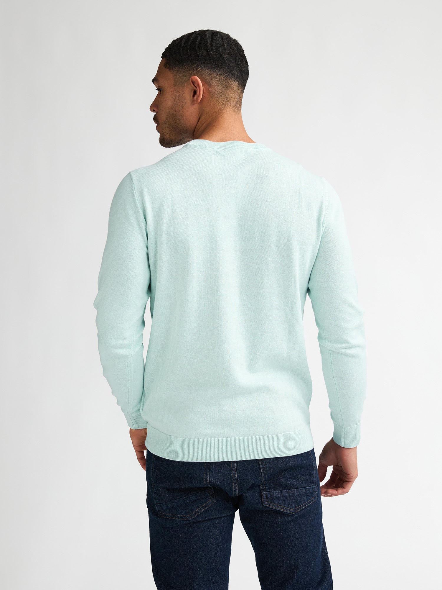 Petrol Industries Men Knitwear Round Neck Basic Regular Fit Cool Mint