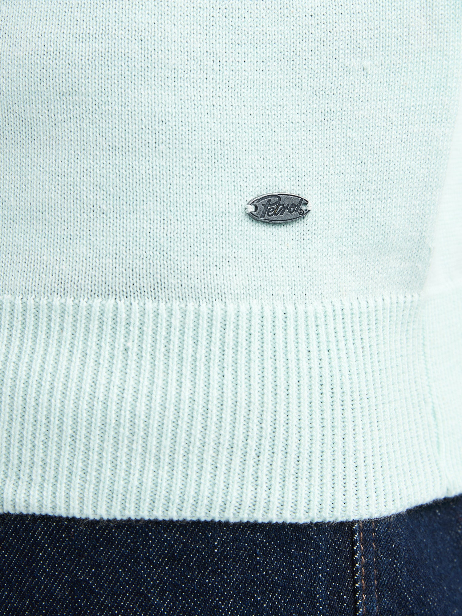 Petrol Industries Men Knitwear Round Neck Basic Regular Fit Cool Mint