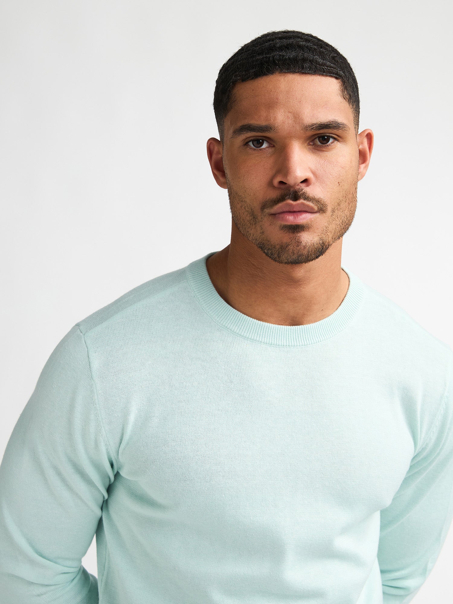 Petrol Industries Men Knitwear Round Neck Basic Regular Fit Cool Mint