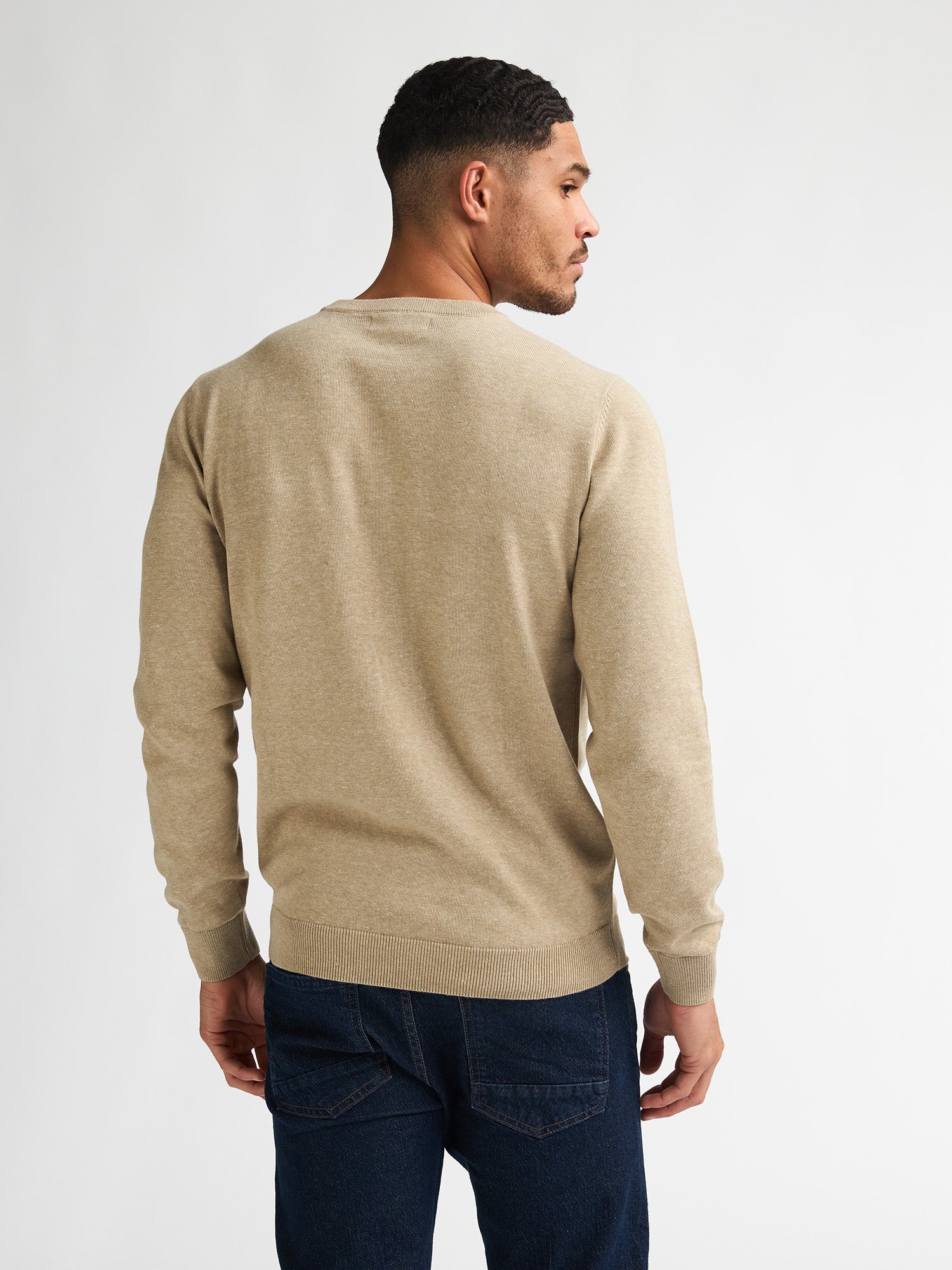 Petrol Industries Men Knitwear Round Neck Basic Regular Fit Light Tan