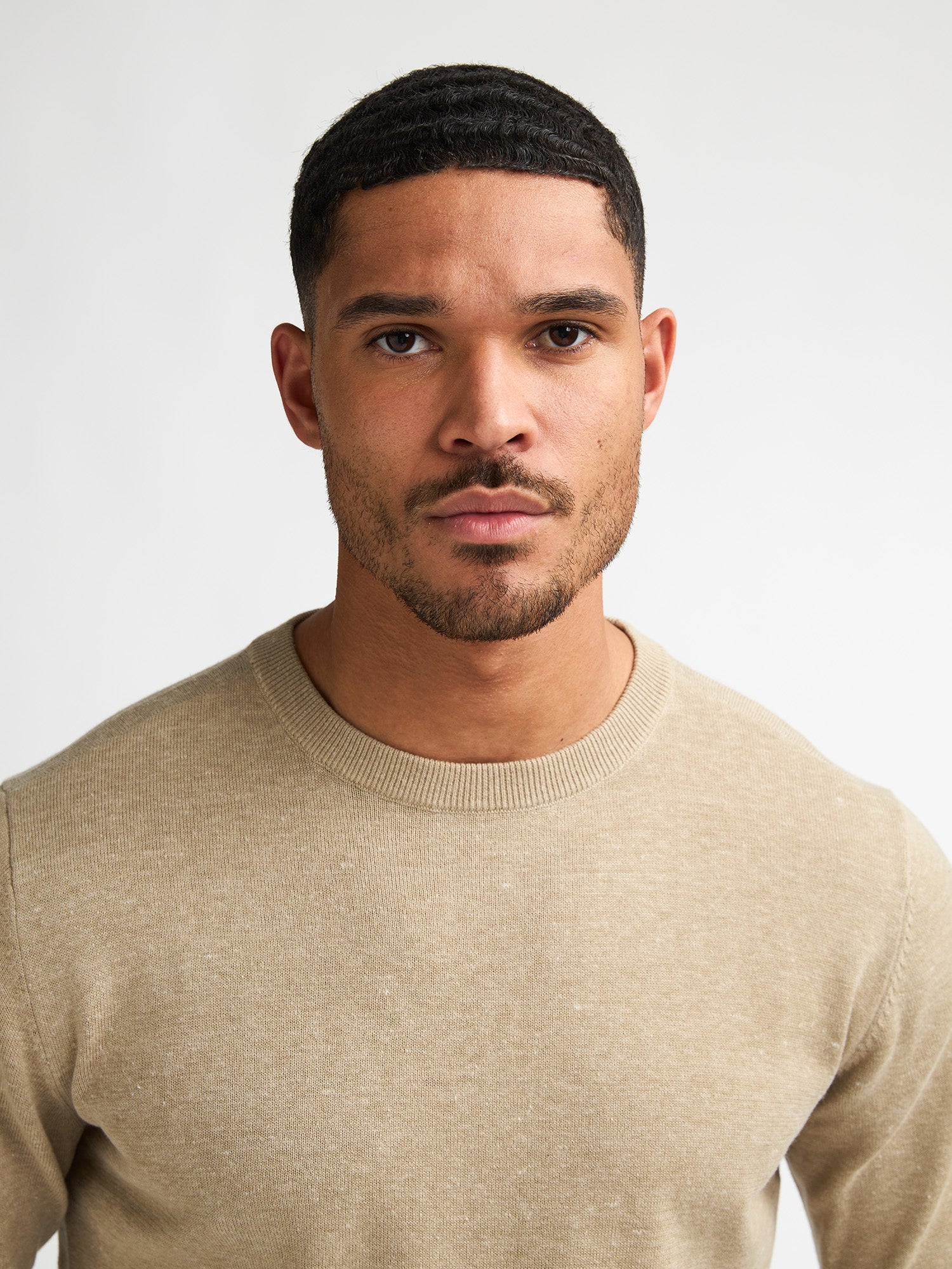 Petrol Industries Men Knitwear Round Neck Basic Regular Fit Light Tan
