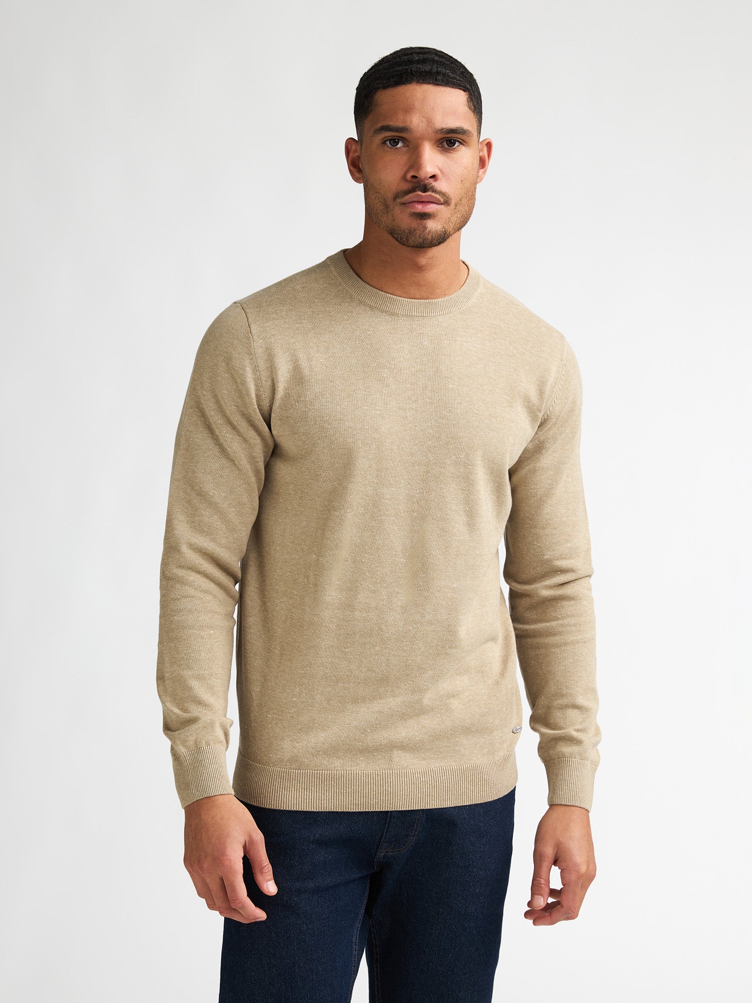 Petrol Industries Men Knitwear Round Neck Basic Regular Fit Light Tan