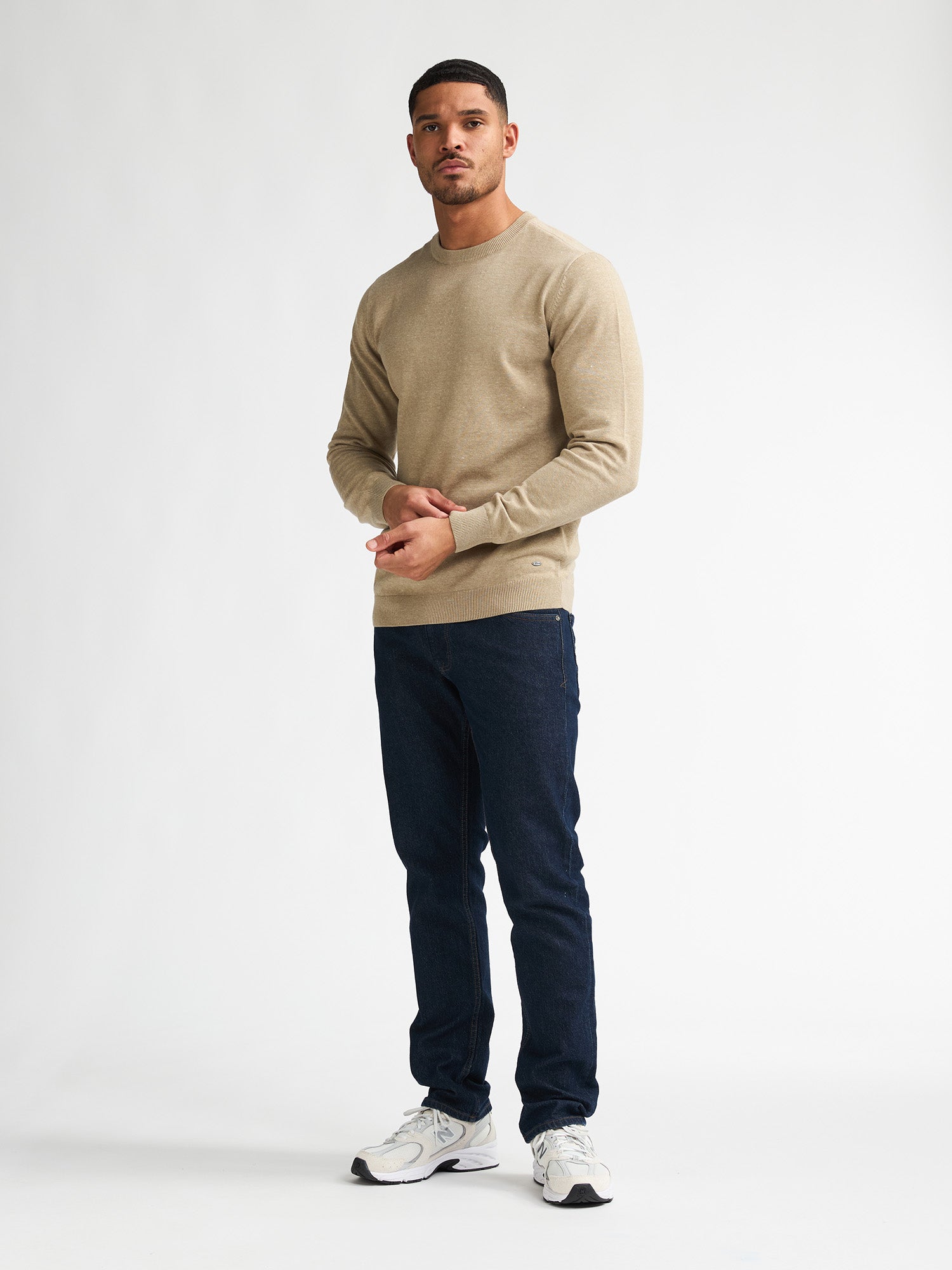 Petrol Industries Men Knitwear Round Neck Basic Regular Fit Light Tan