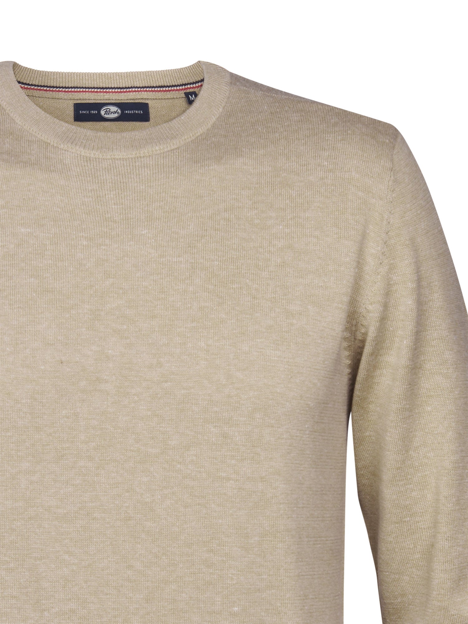 Petrol Industries Men Knitwear Round Neck Basic Regular Fit Light Tan