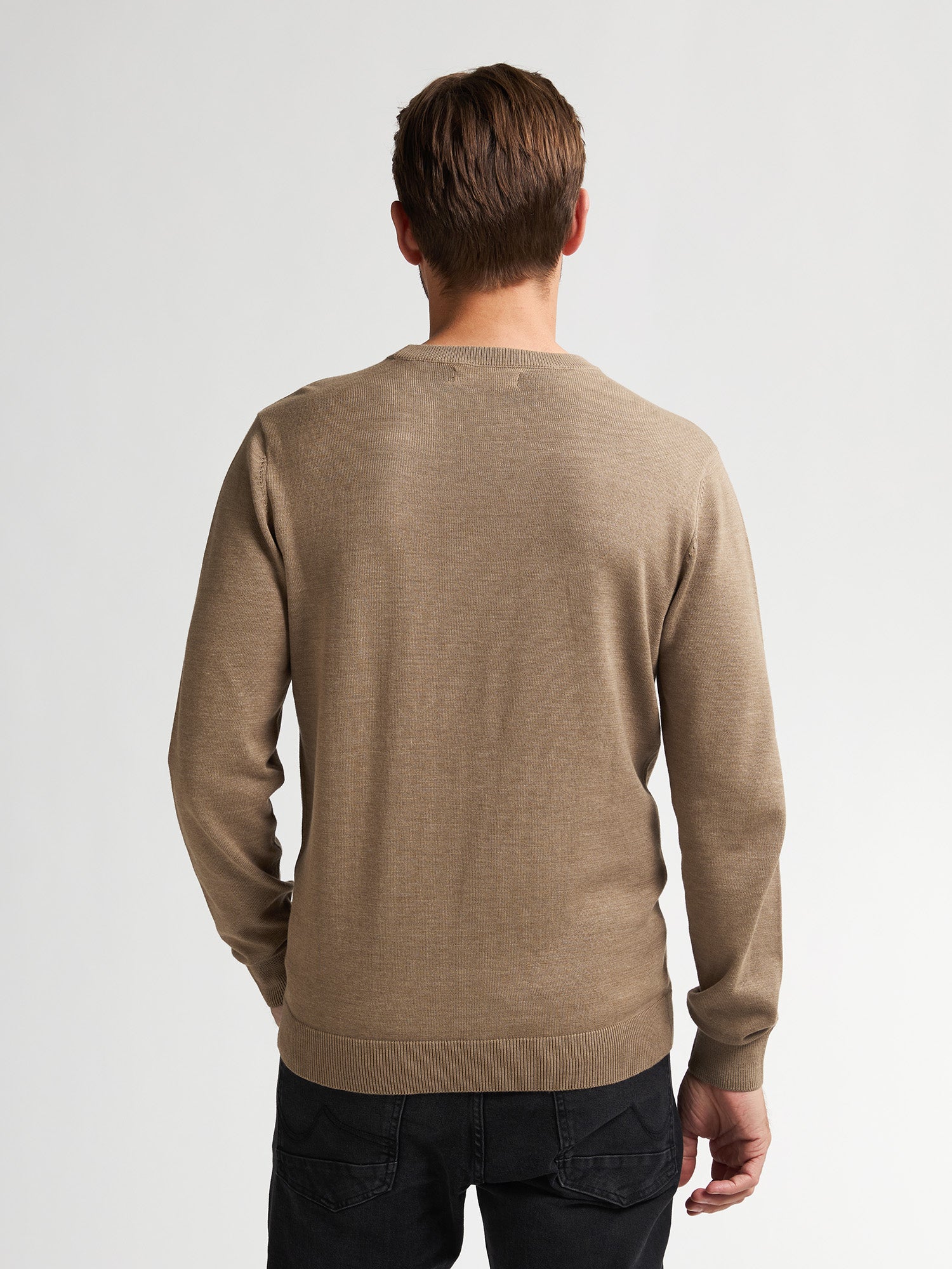 Petrol Industries Men Knitwear Round Neck Basic Regular Fit Oak