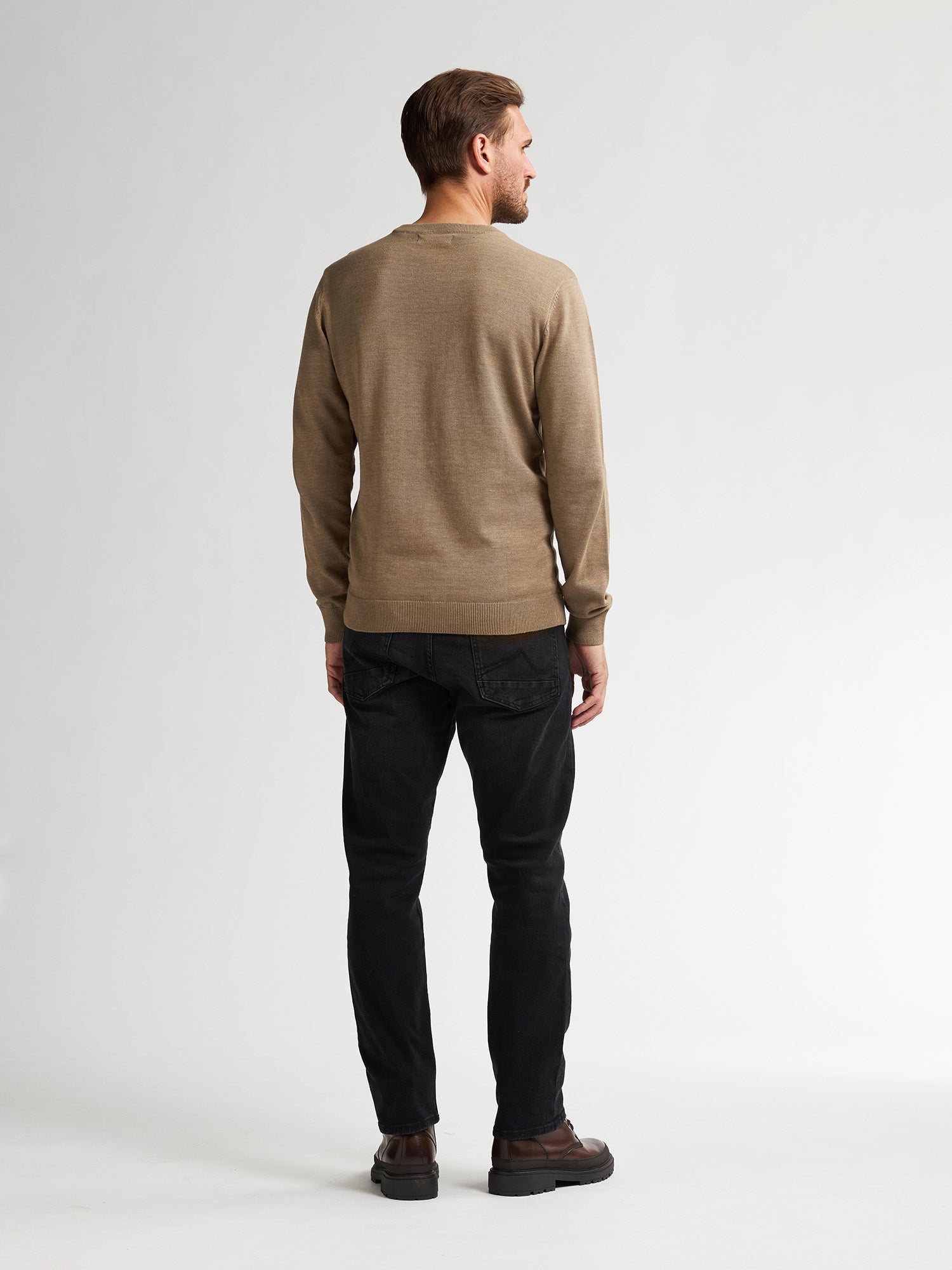 Petrol Industries Men Knitwear Round Neck Basic Regular Fit Oak
