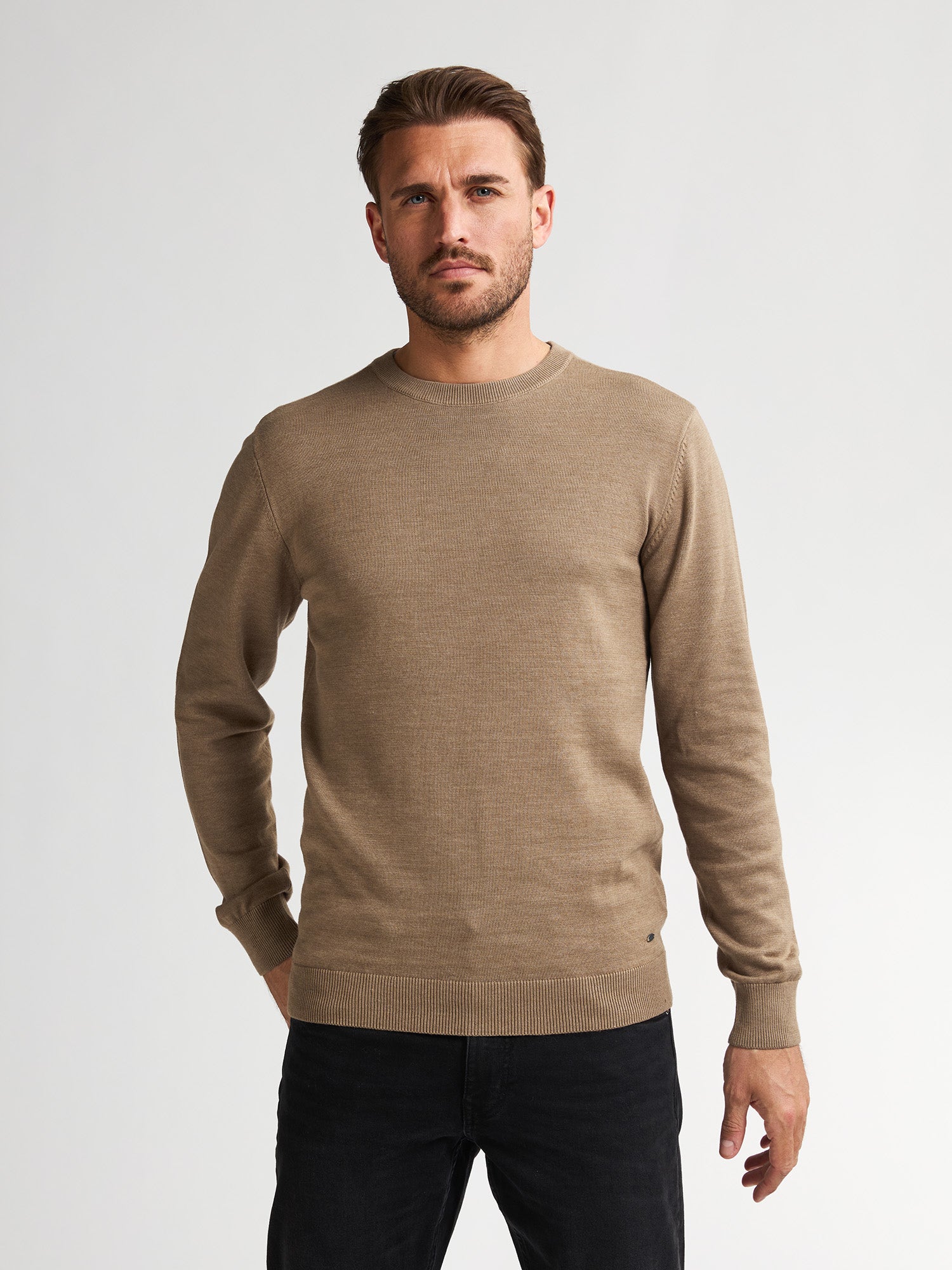 Petrol Industries Men Knitwear Round Neck Basic Regular Fit Oak