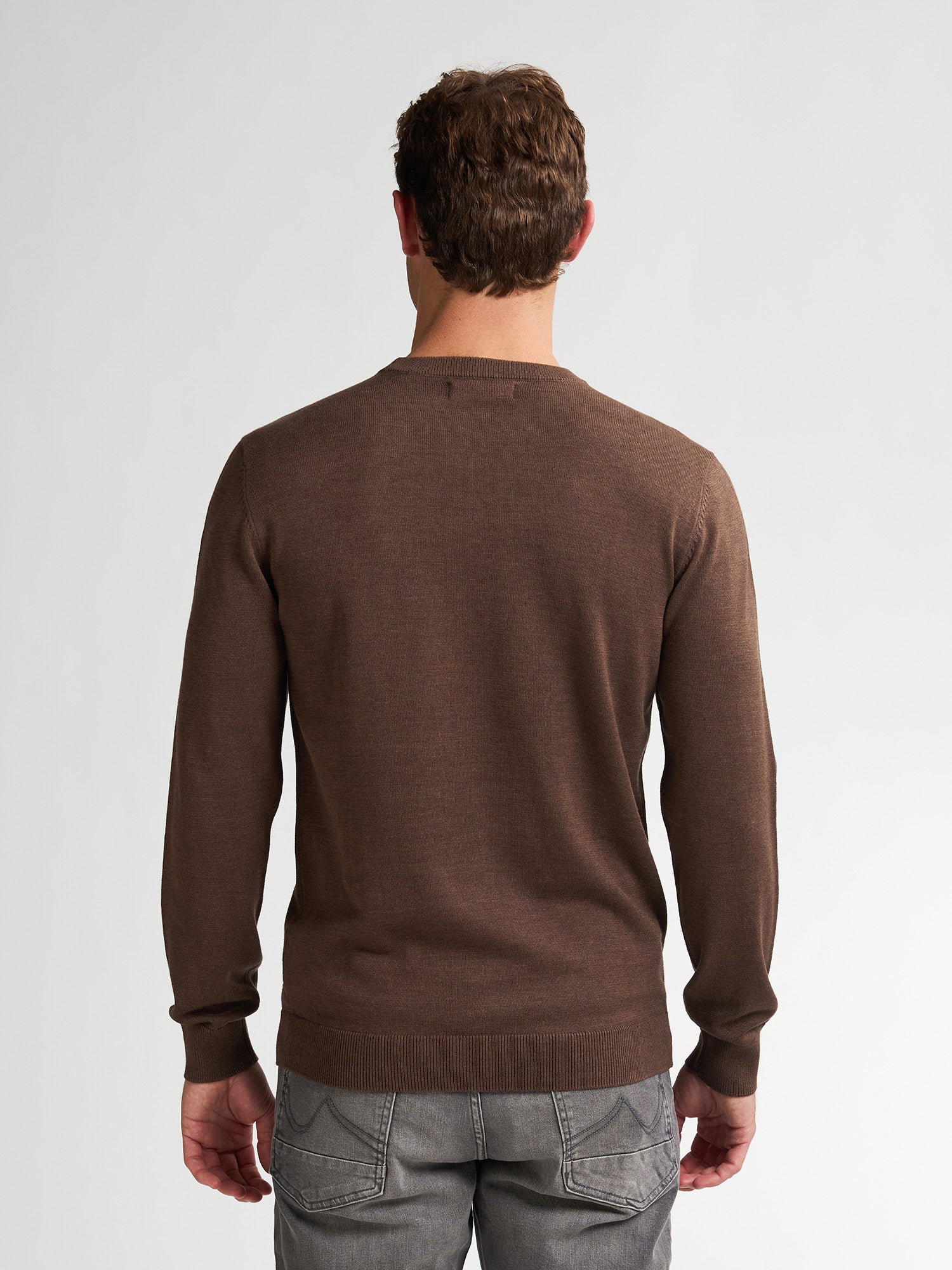 Petrol Industries Men Knitwear Round Neck Basic Regular Fit Mud