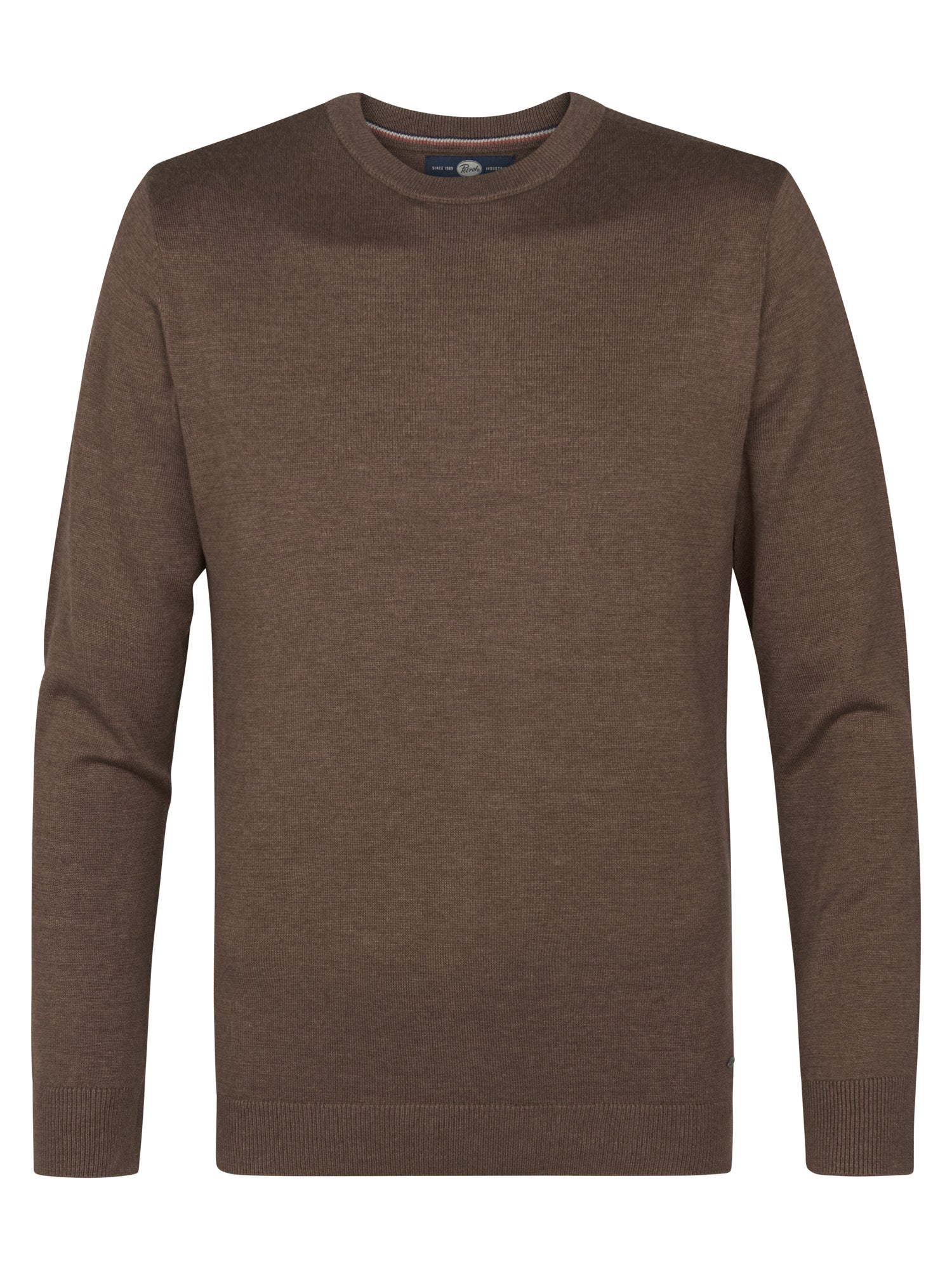 Petrol Industries Men Knitwear Round Neck Basic Regular Fit Mud