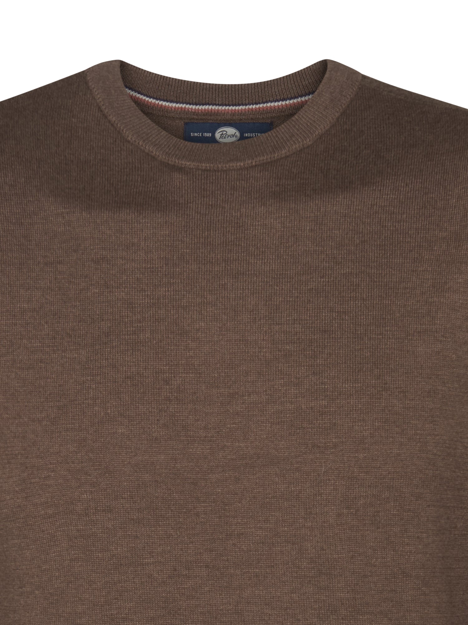 Petrol Industries Men Knitwear Round Neck Basic Regular Fit Mud