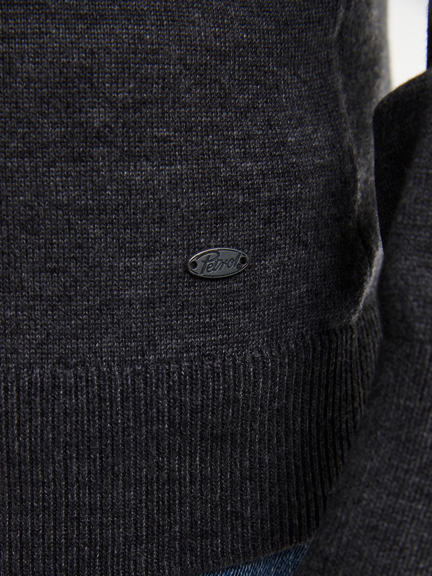Petrol Industries Men Knitwear Round Neck Basic Regular Fit Steal Melee