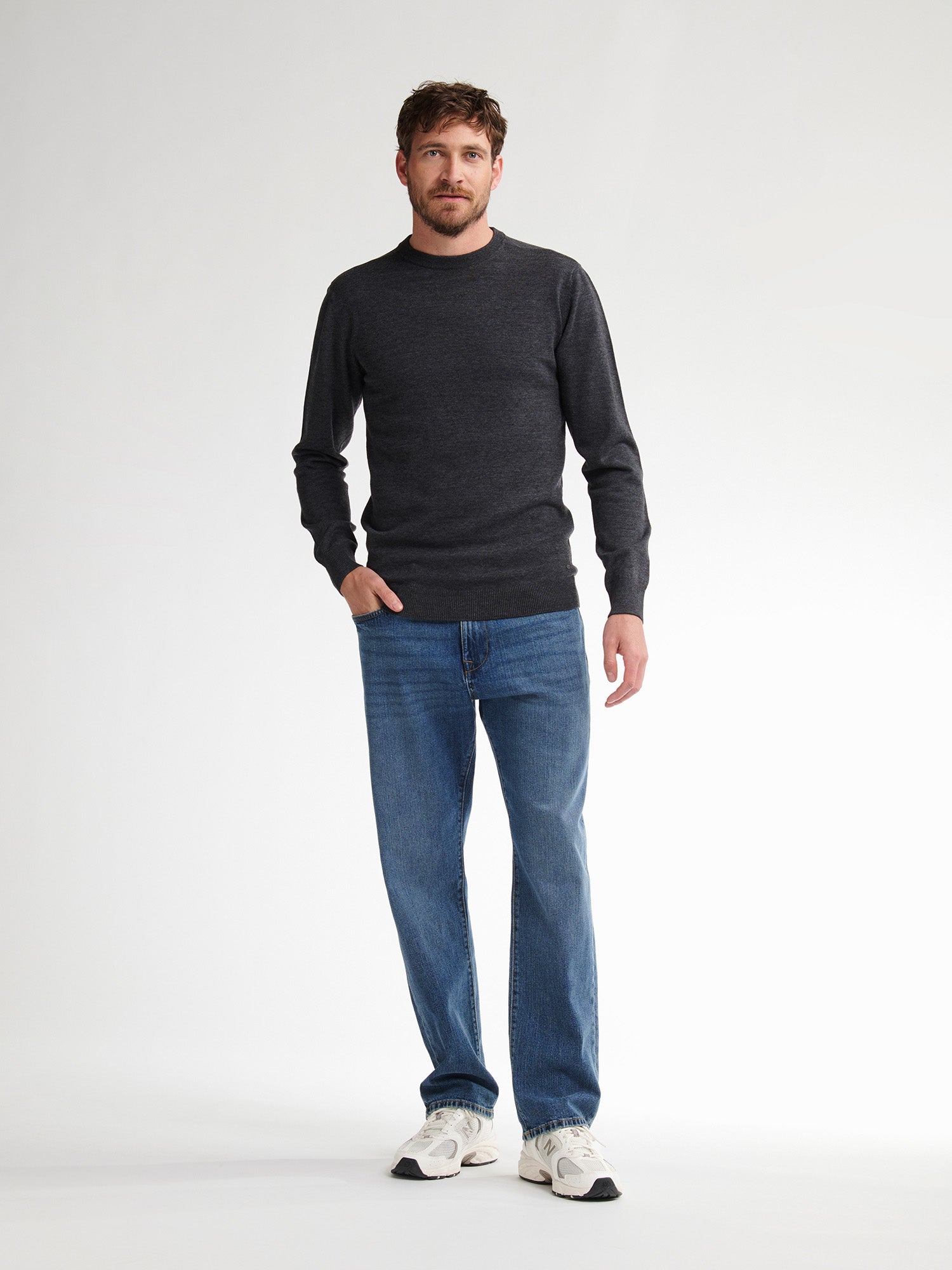 Petrol Industries Men Knitwear Round Neck Basic Regular Fit Steal Melee