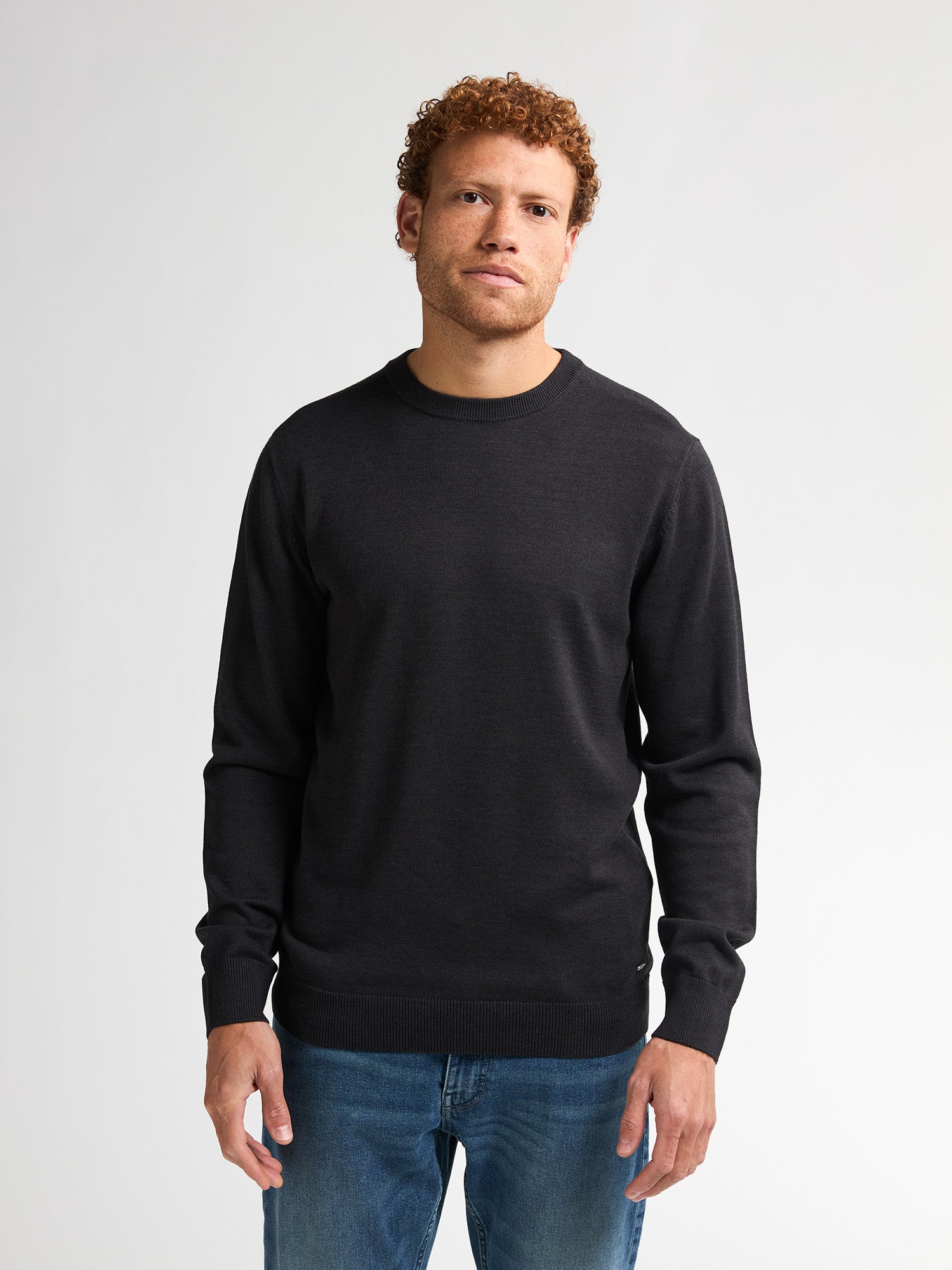 Petrol Industries Men Knitwear Round Neck Basic Regular Fit Deep Black