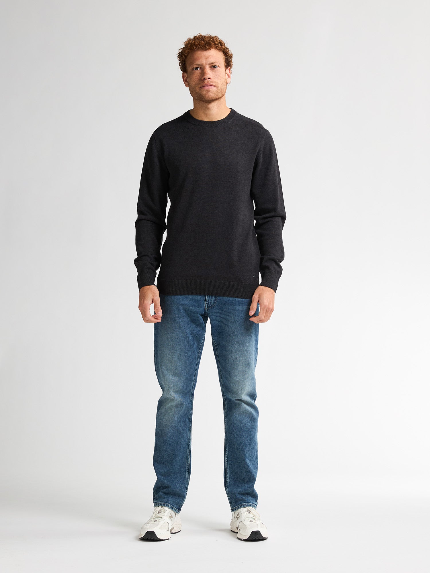 Petrol Industries Men Knitwear Round Neck Basic Regular Fit Deep Black