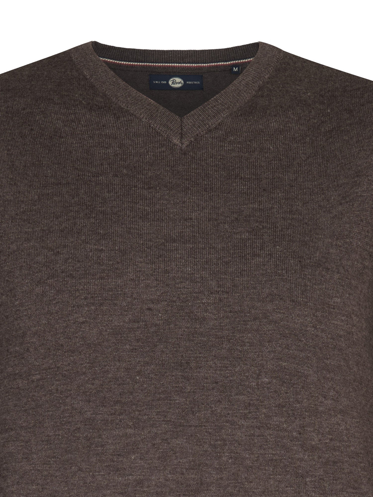 Petrol Industries Men Knitwear V-Neck Basic Regular Fit Cedar Brown