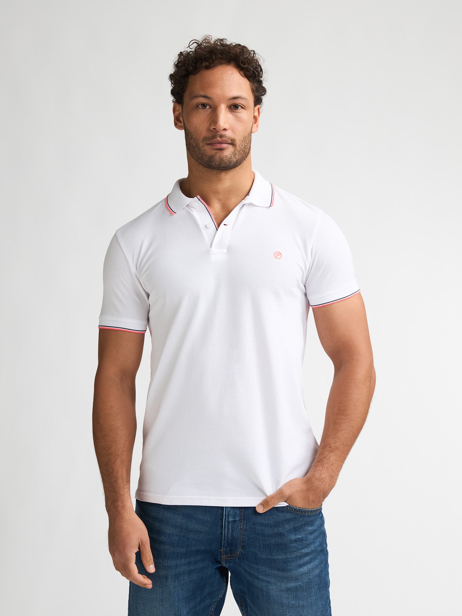 Petrol Industries Men Polo Short Sleeve Regular Fit Bright White
