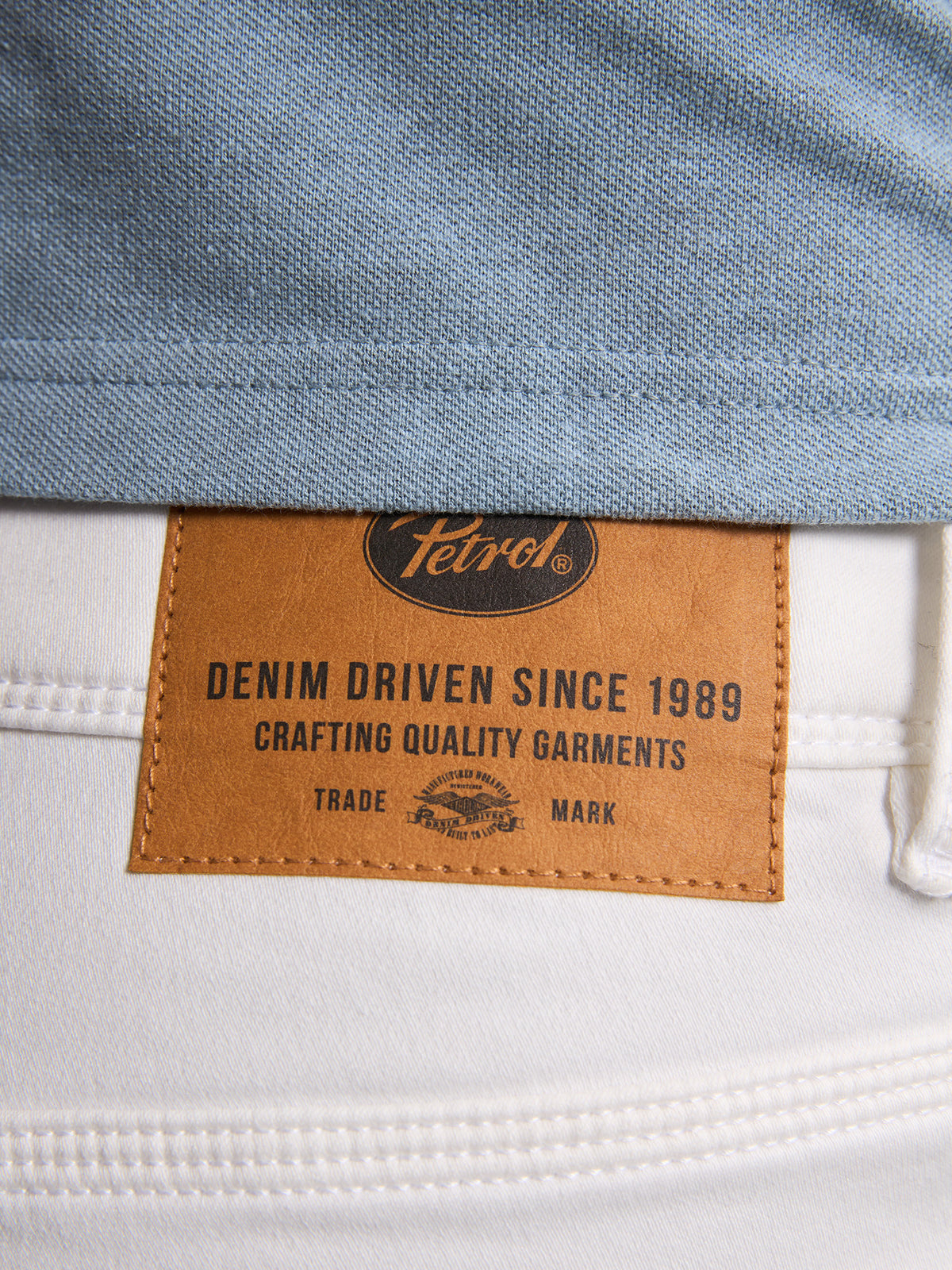 Petrol Industries Men Shorts Denim Slim Fit Bright White