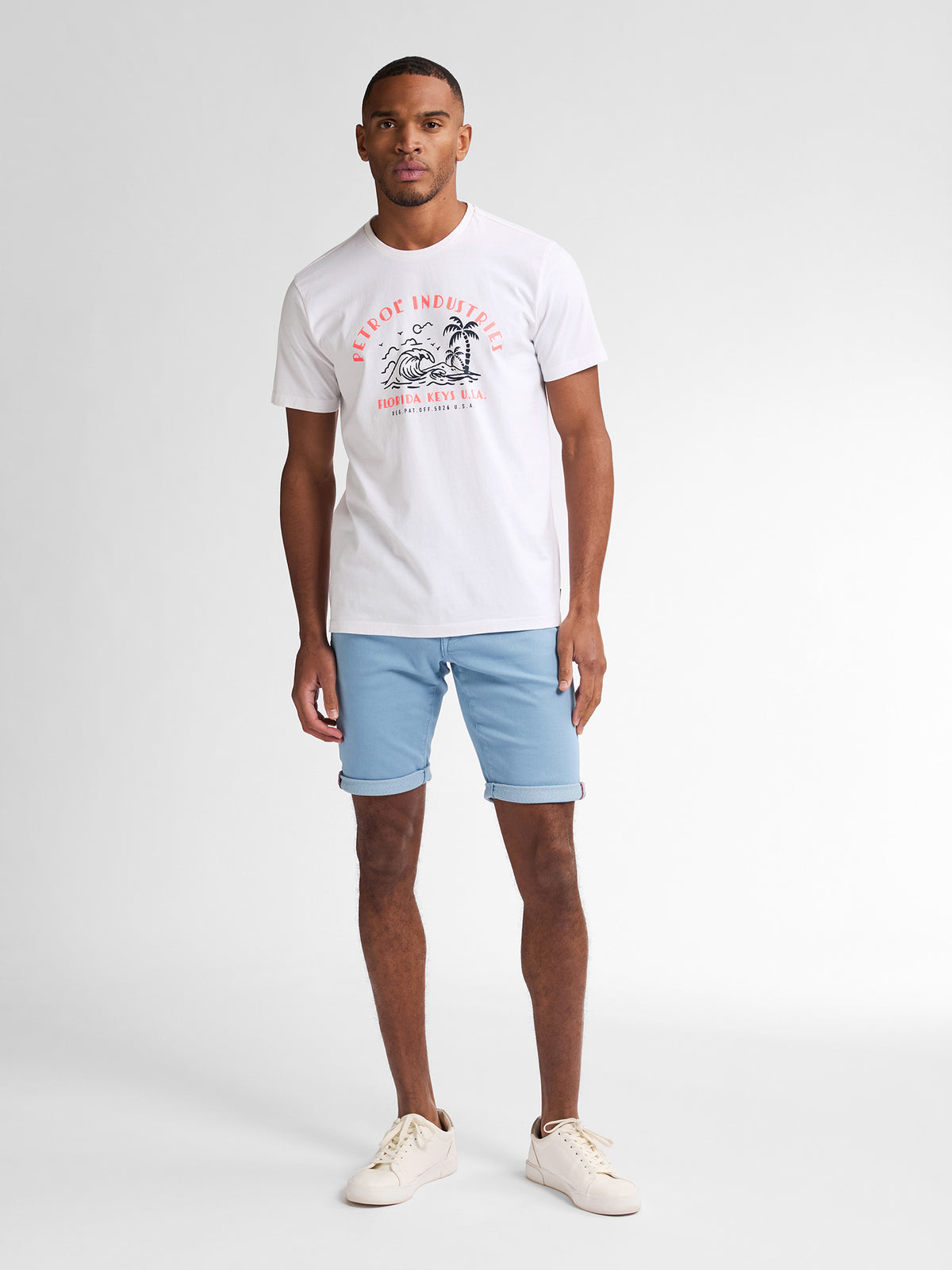 Petrol Industries Men Shorts Denim Slim Fit Pale Blue