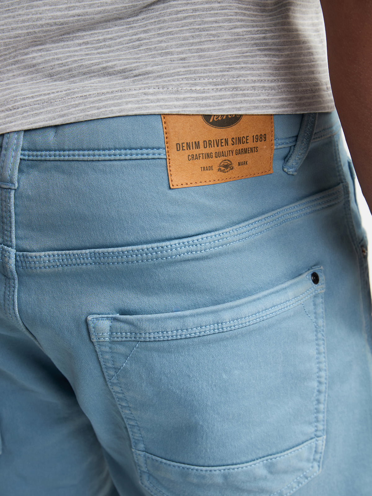 Petrol Industries Men Shorts Denim Slim Fit Marble Blue