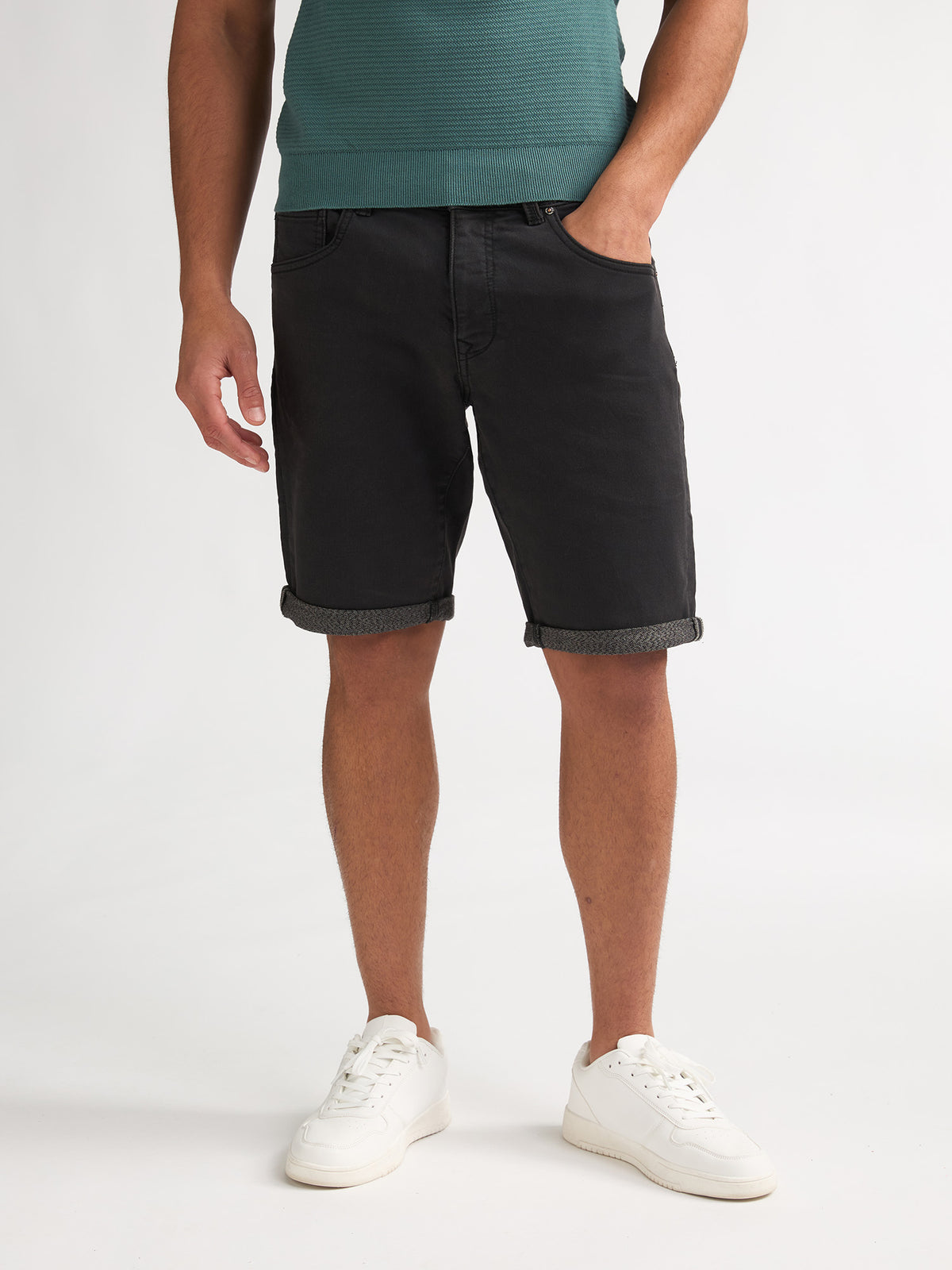 Petrol Industries Men Shorts Denim Slim Fit Black