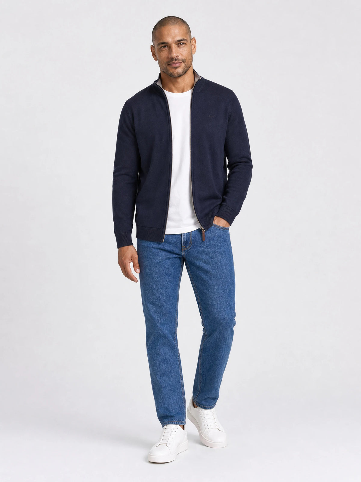 Full-zip knit cardigan ironridge