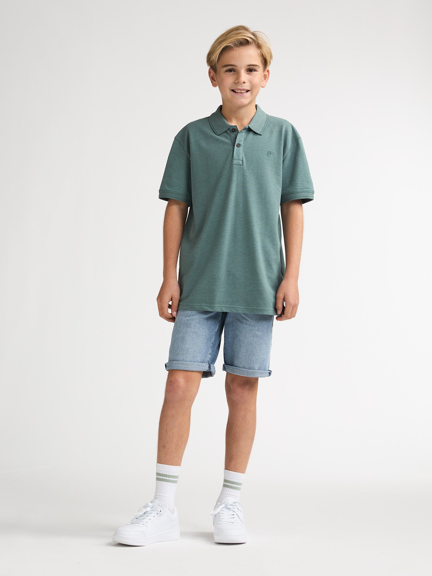 Petrol Industries Boys Polo Short Sleeve Relaxed Fit Oil Green
