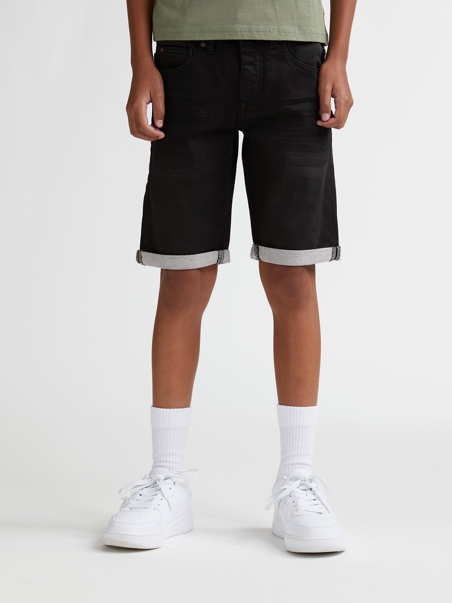 Petrol Industries Boys JACKSON - Boys Denim Jogg Short Slim Fit Black Stone