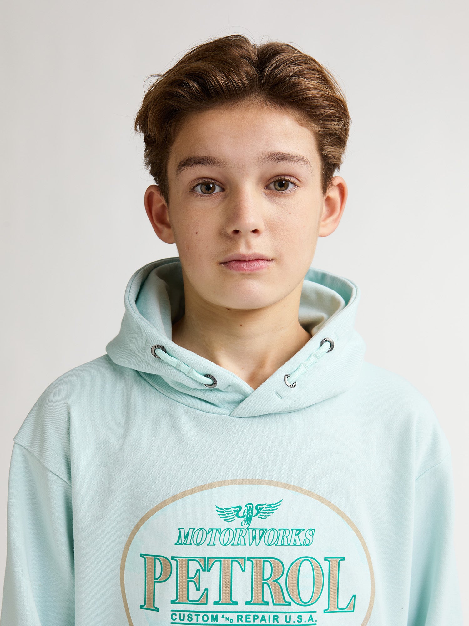 Petrol Industries Boys Sweater Hooded Relaxed Fit Cool Mint