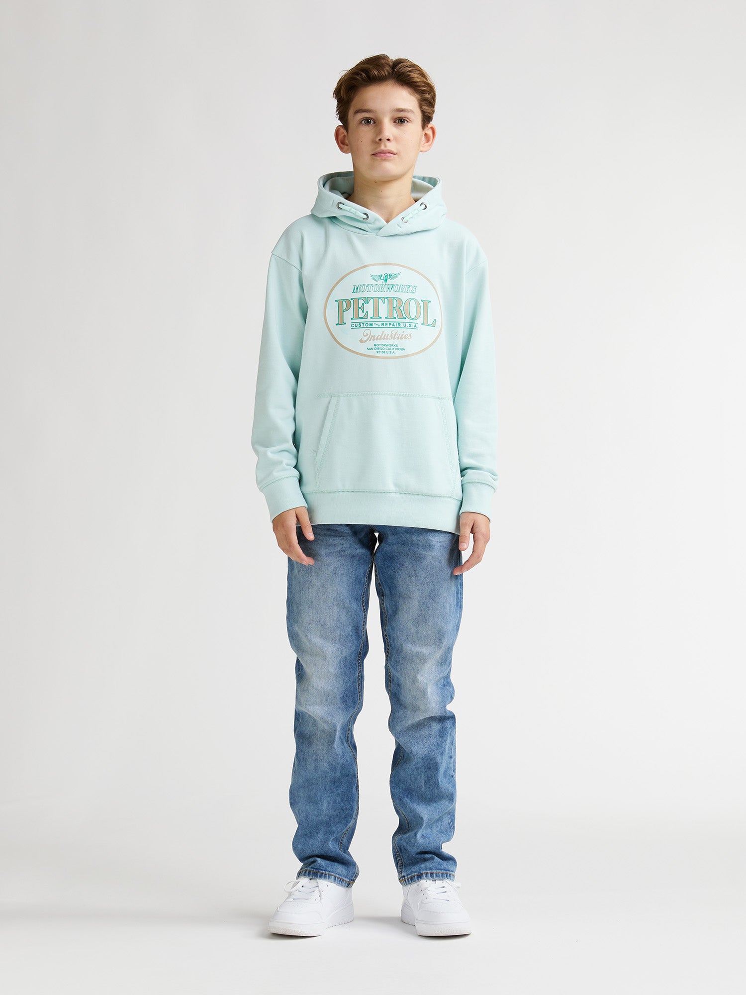 Petrol Industries Boys Sweater Hooded Relaxed Fit Cool Mint
