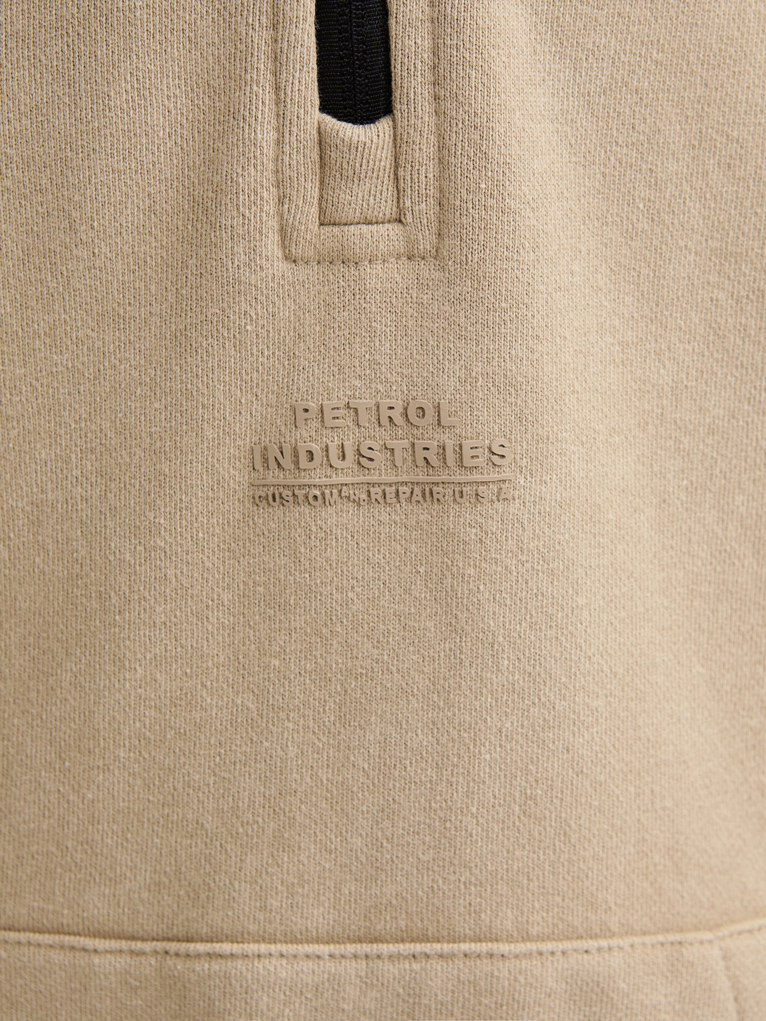 Petrol Industries Boys Sweater Hooded Zip Relaxed Fit Light Tan