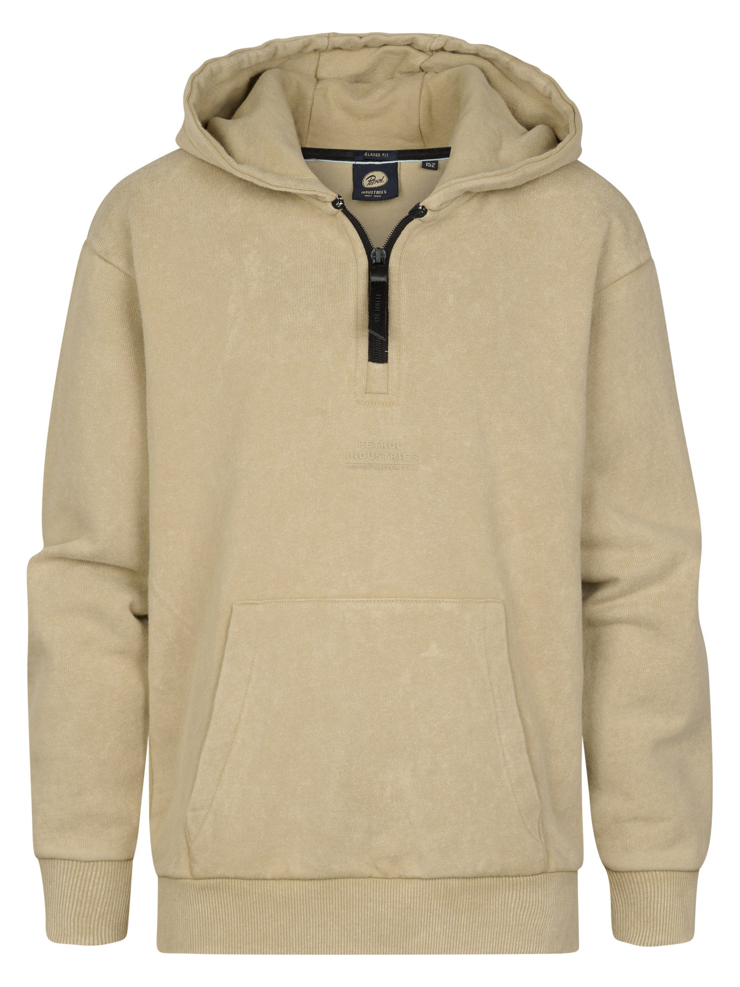 Petrol Industries Boys Sweater Hooded Zip Relaxed Fit Light Tan
